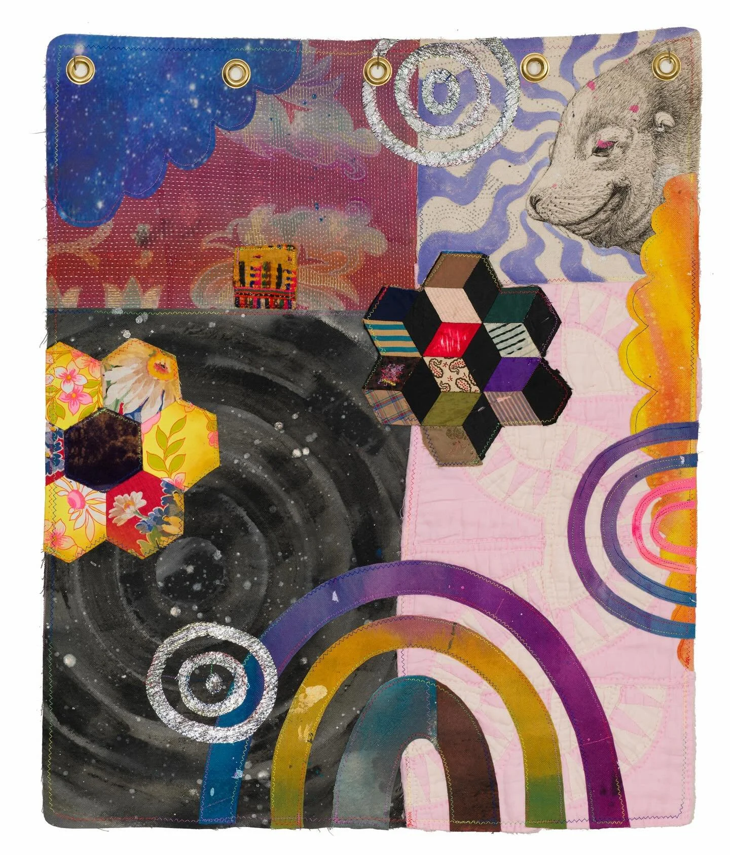 OPENING TONIGHT!  I am thrilled to once again participate in Imogen Gallery&rsquo;s annual celebration of textile based art: Hook, Pulp, and Weave. I will feature several pieces in this dynamic group show including this one: &ldquo;Your Joy Helps You