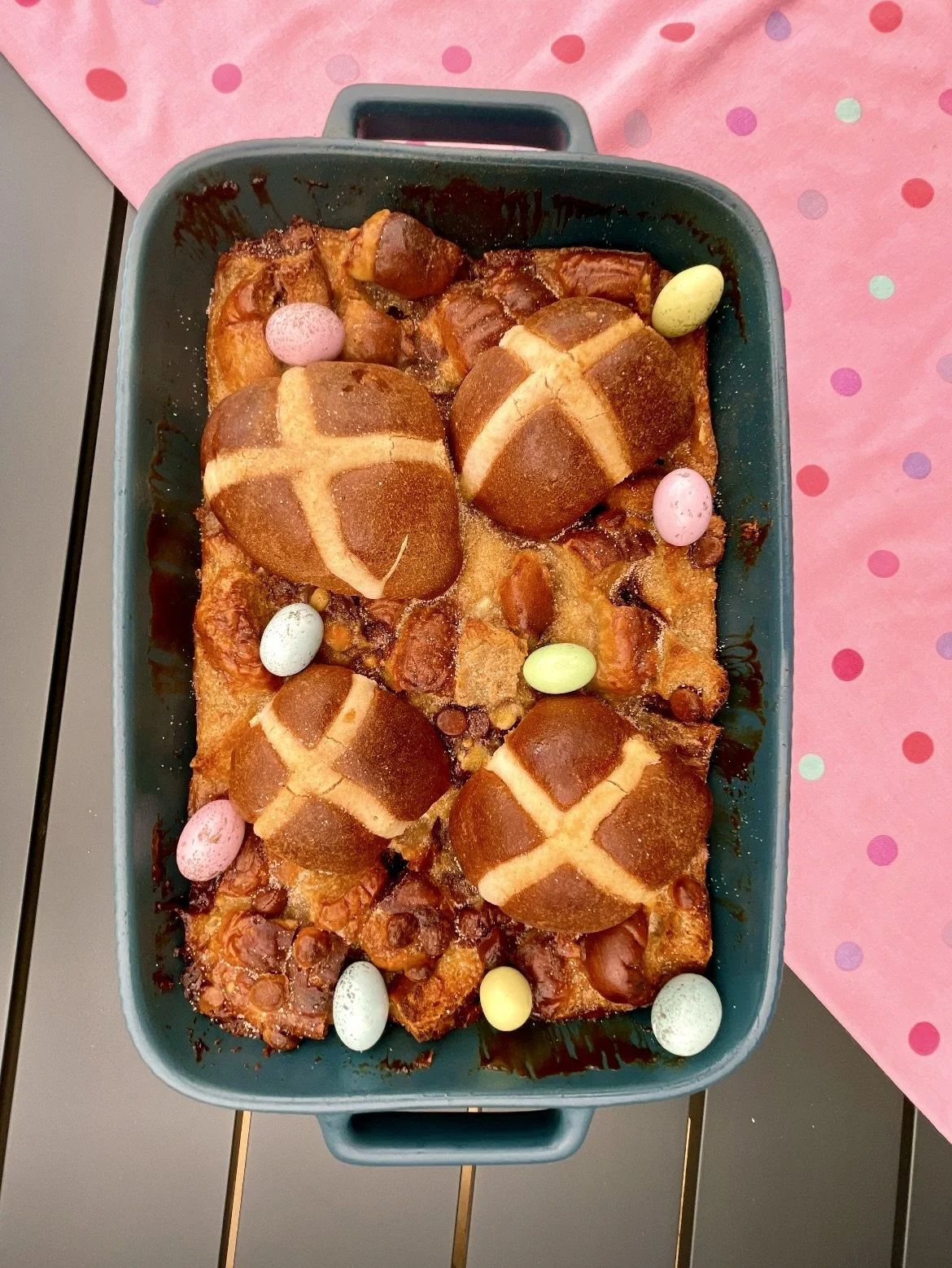 Hot Cross Bun Pudding