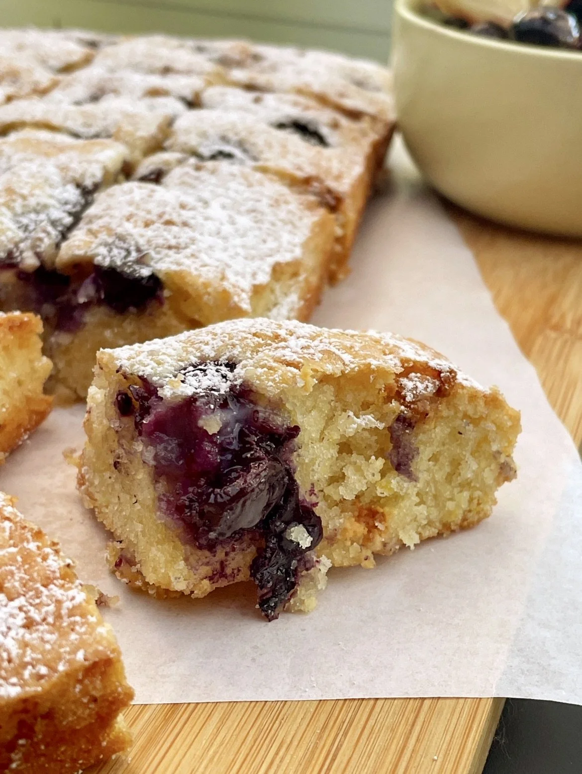 Lemon Blueberry Friand Slice