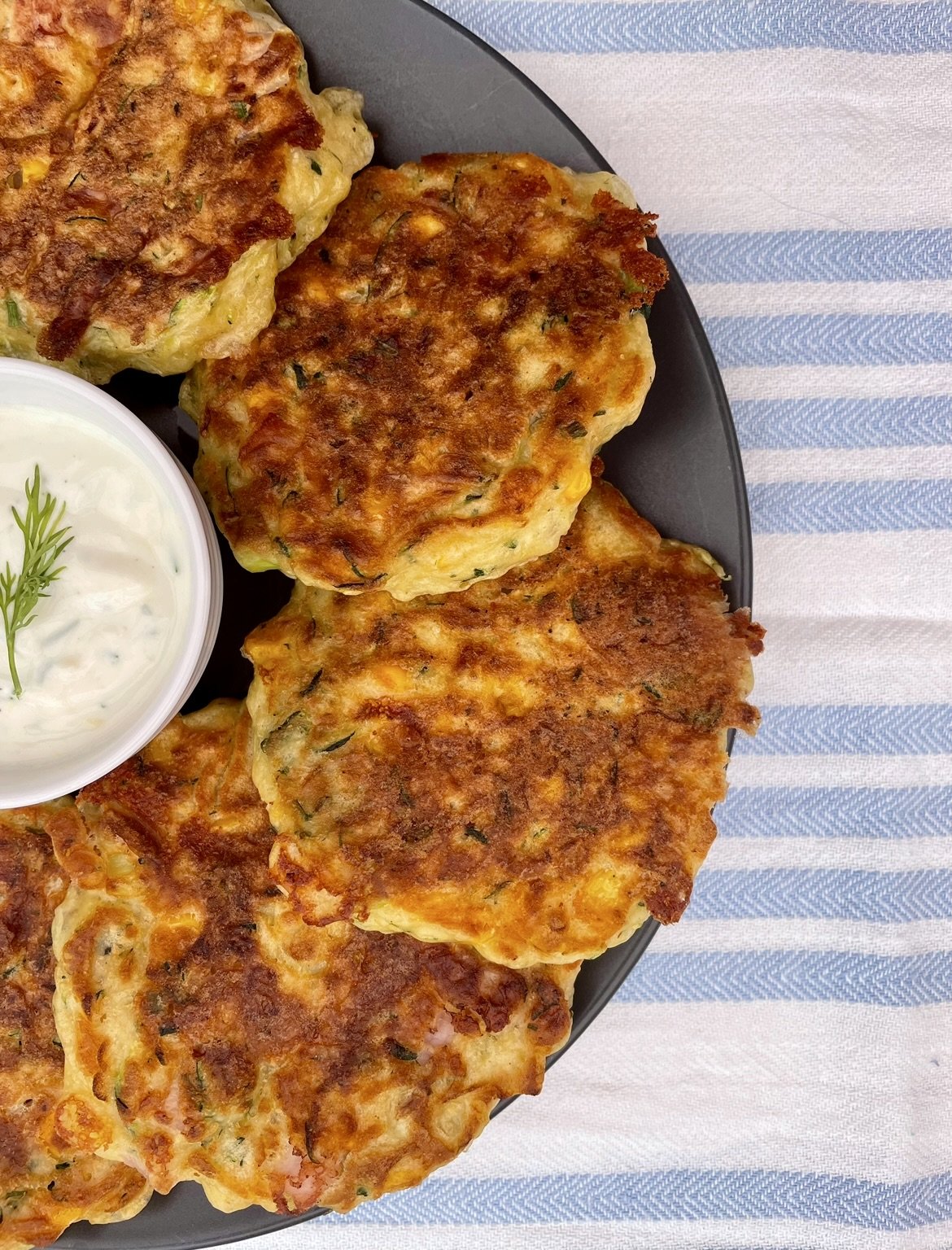 Corn and Bacon Zucchini Fritters