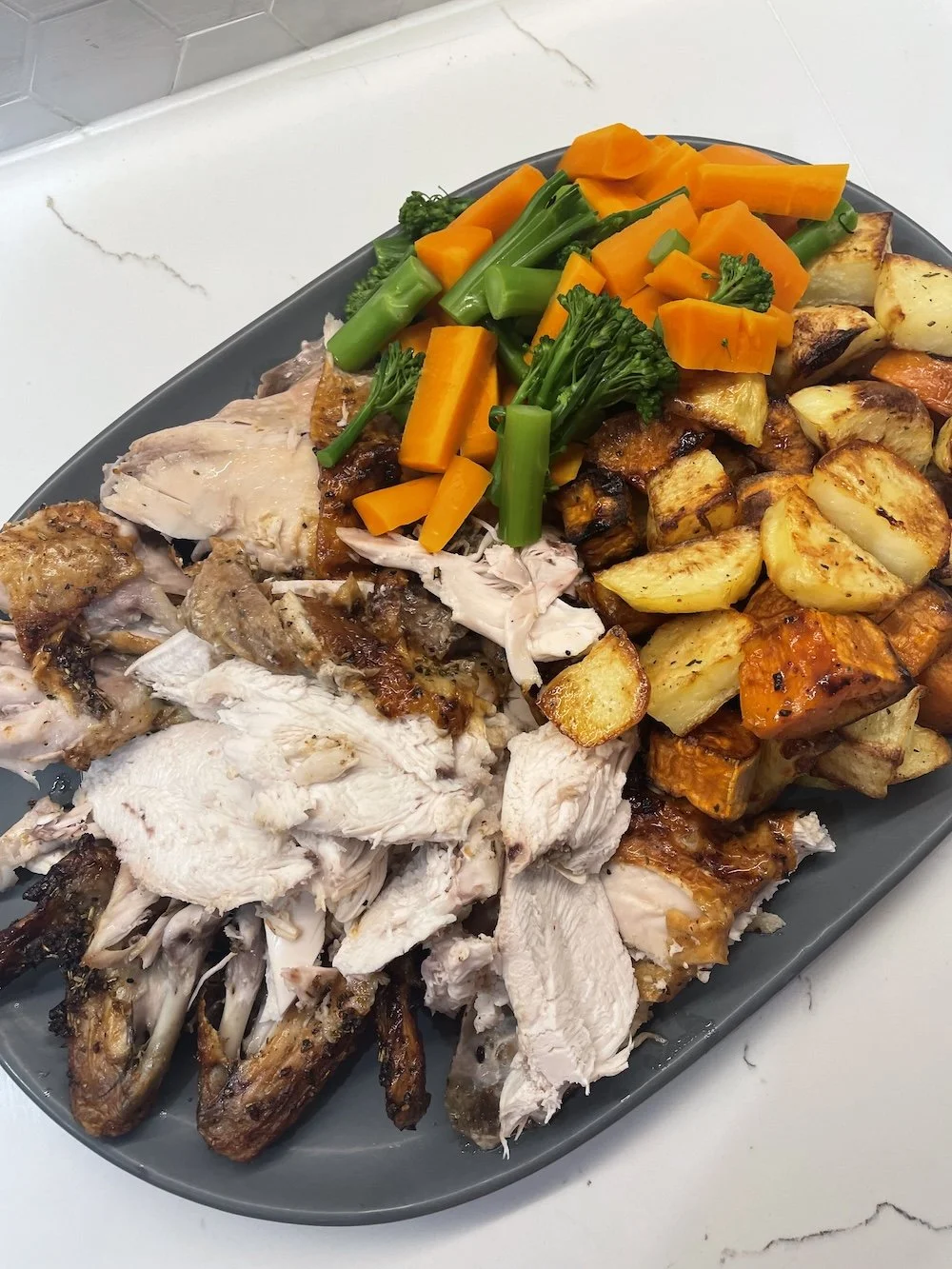 Air Fryer Roast Chicken &amp; Potatoes (Easy Family Roast Dinner)