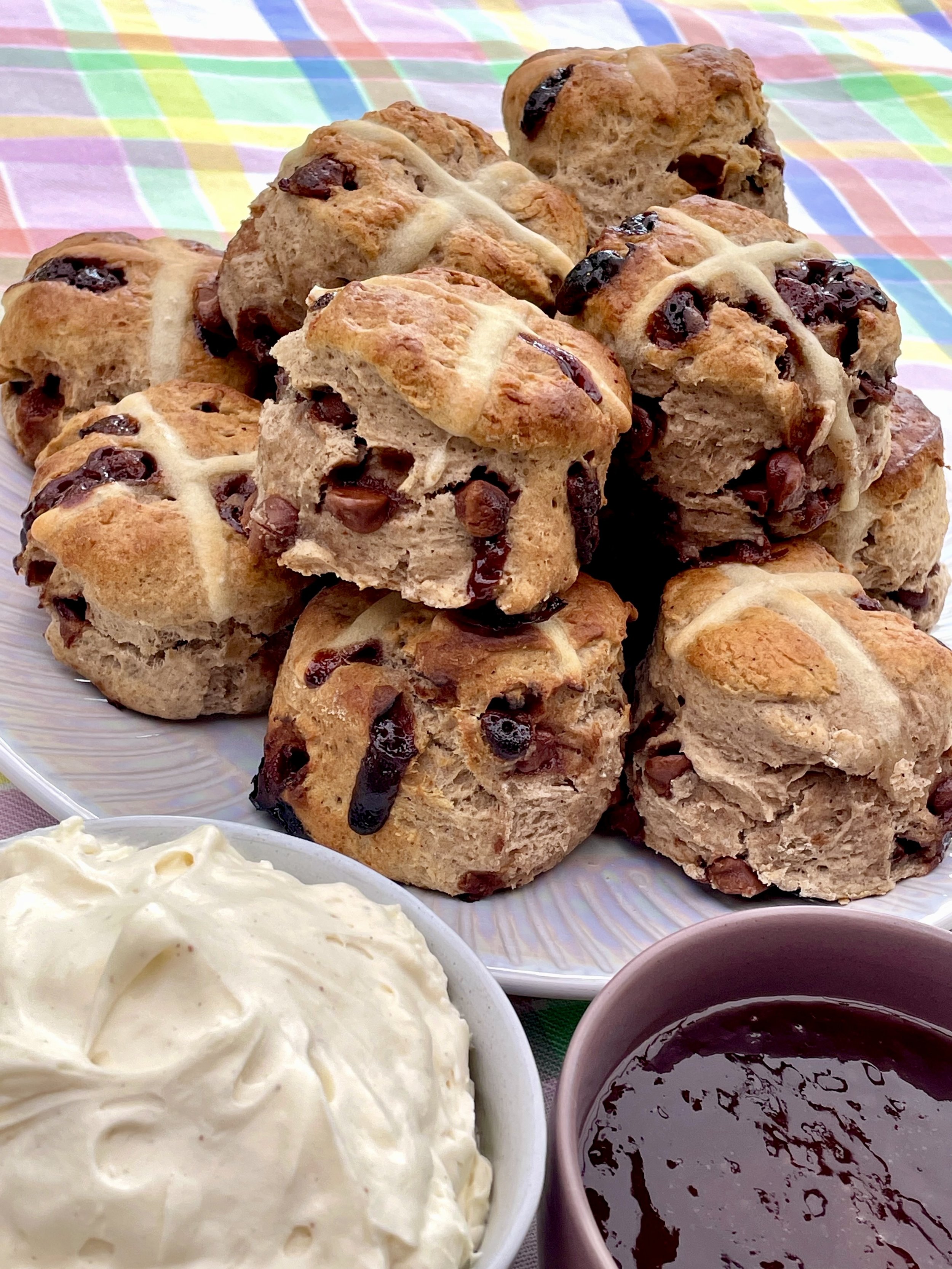 Chocolate Chip Hot Cross Scones