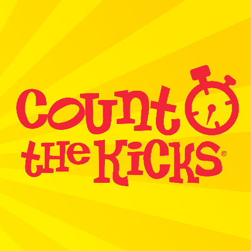 Colorful promotional graphic with the text "Count the Kicks" and a clock icon, likely related to a campaign or program.