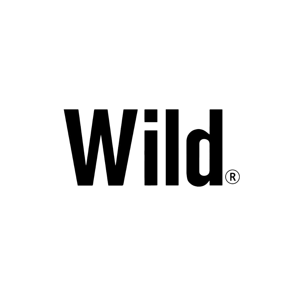 The logo of Wild Brand, with the word 'Wild' in bold black letters and a registered trademark symbol to the bottom right of the word.