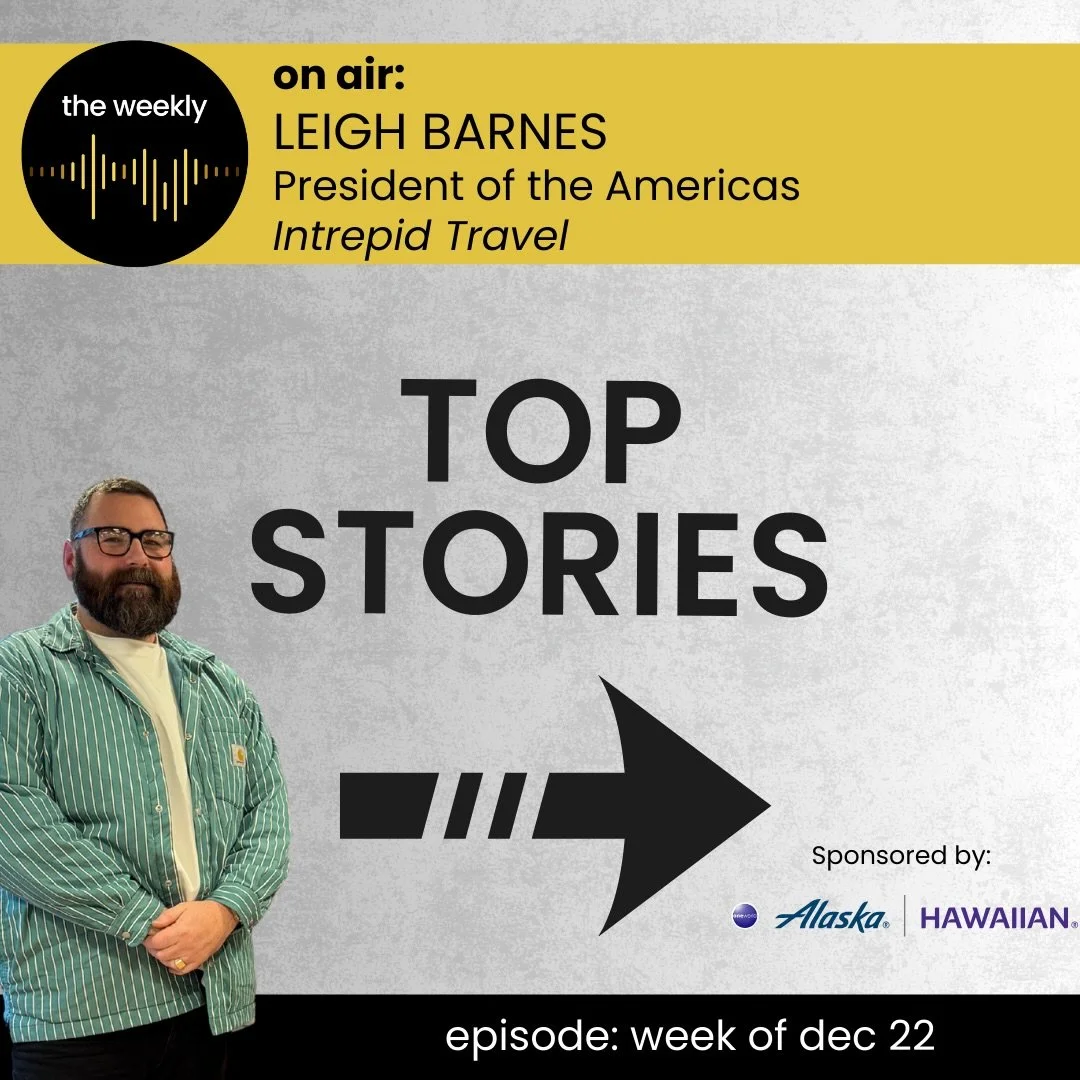 Here are your top stories of the week with our guest Leigh Barnes - President of the Americas for @intrepidtravel 

🎙️Link in bio for full episode

Thank you to @alaskaair for sponsoring this episode 🙏