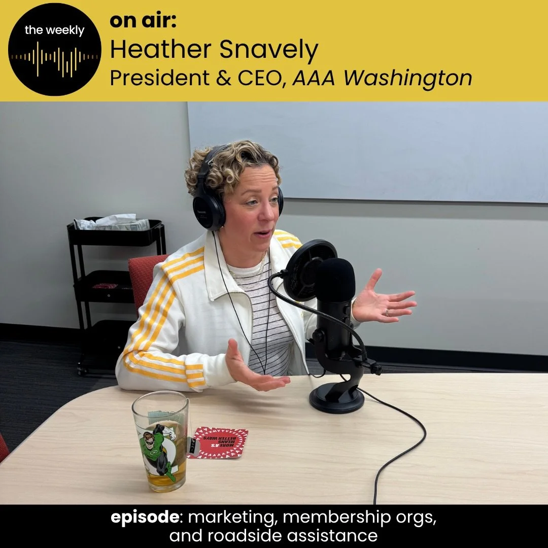 New episode drop! This week is all about marketing and membership orgs. Swipe for the headlines.

Guest: Heather Snavely - President &amp; CEO, @aaawashington 

🎙️Link in bio!