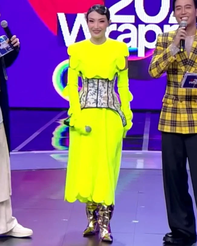 Ayu Dewi at Spotify Wrapped 2023 in Peggy Hartanto and Wilsen Willem
