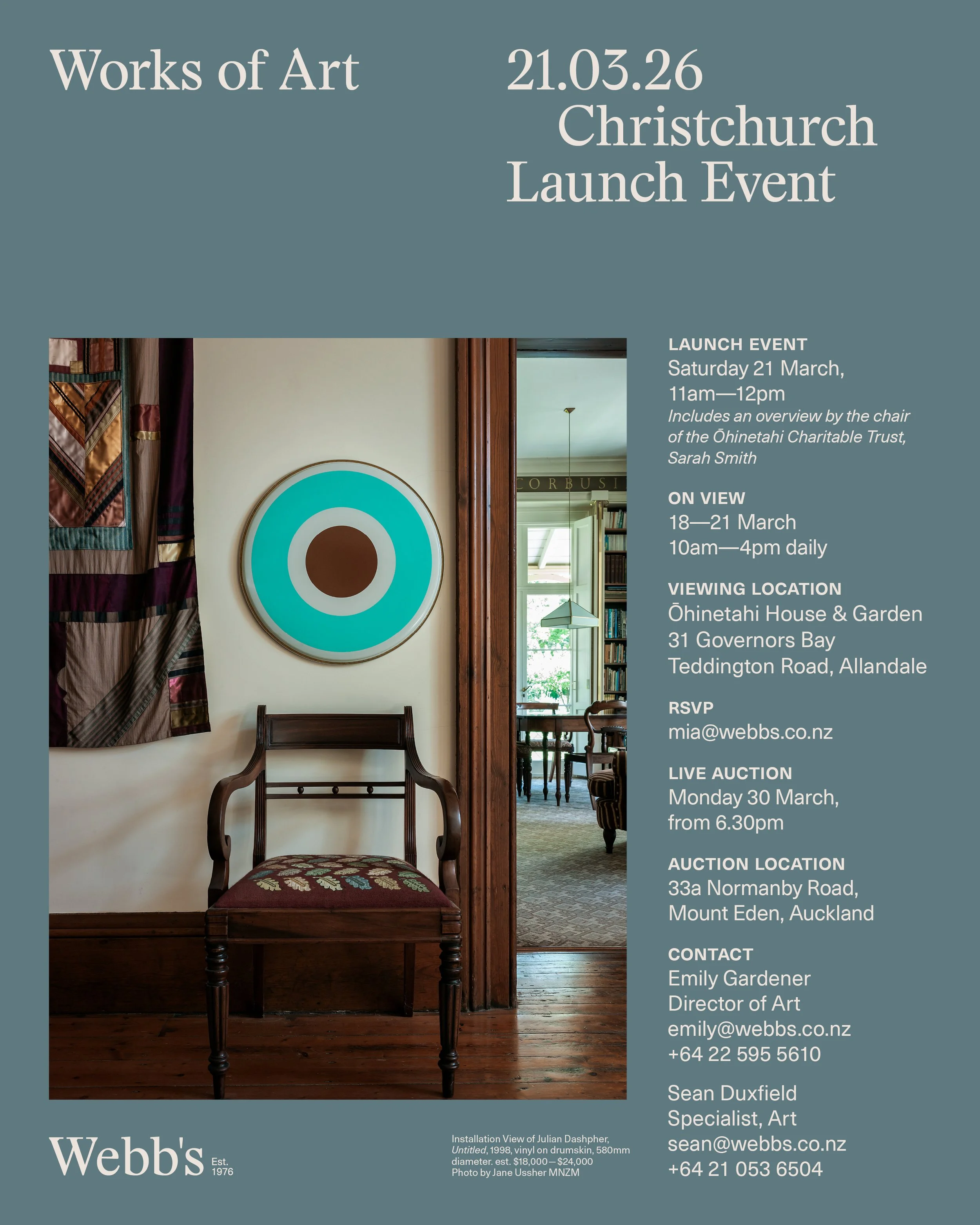 21.03.26 — Works of Art, Christchurch Launch