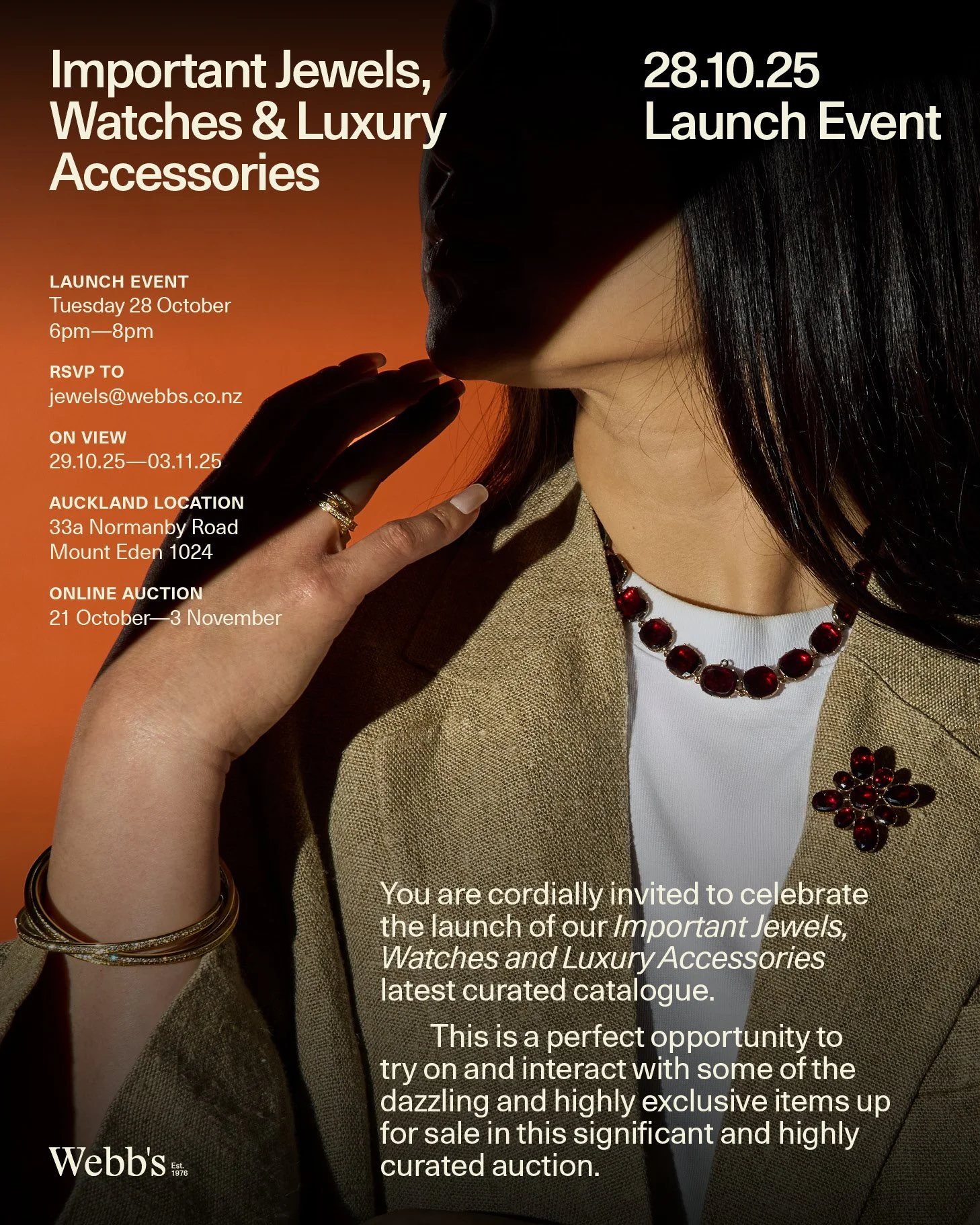 28.10.25 — Important Jewels, Watches and Luxury Accessories, Auckland Launch