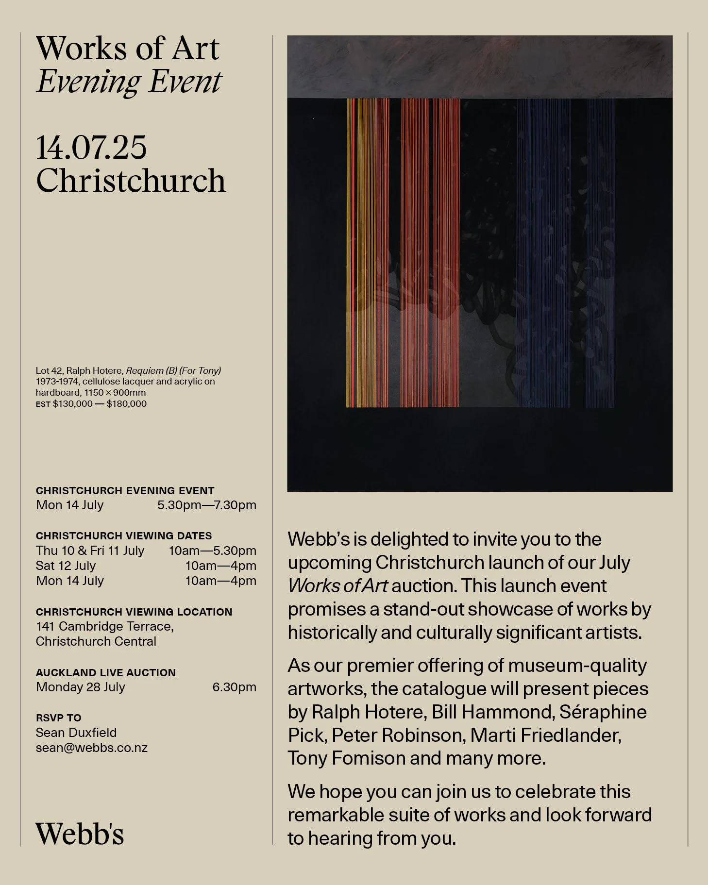 14.07.25 — Works of Art, Christchurch Launch