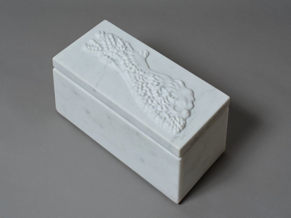 Lot 29. Brett Graham, Plot, 2008, Carrera marble, 2/2, 180 x 420 x 200mm.  EST. $12,000—$16,000 Webbs