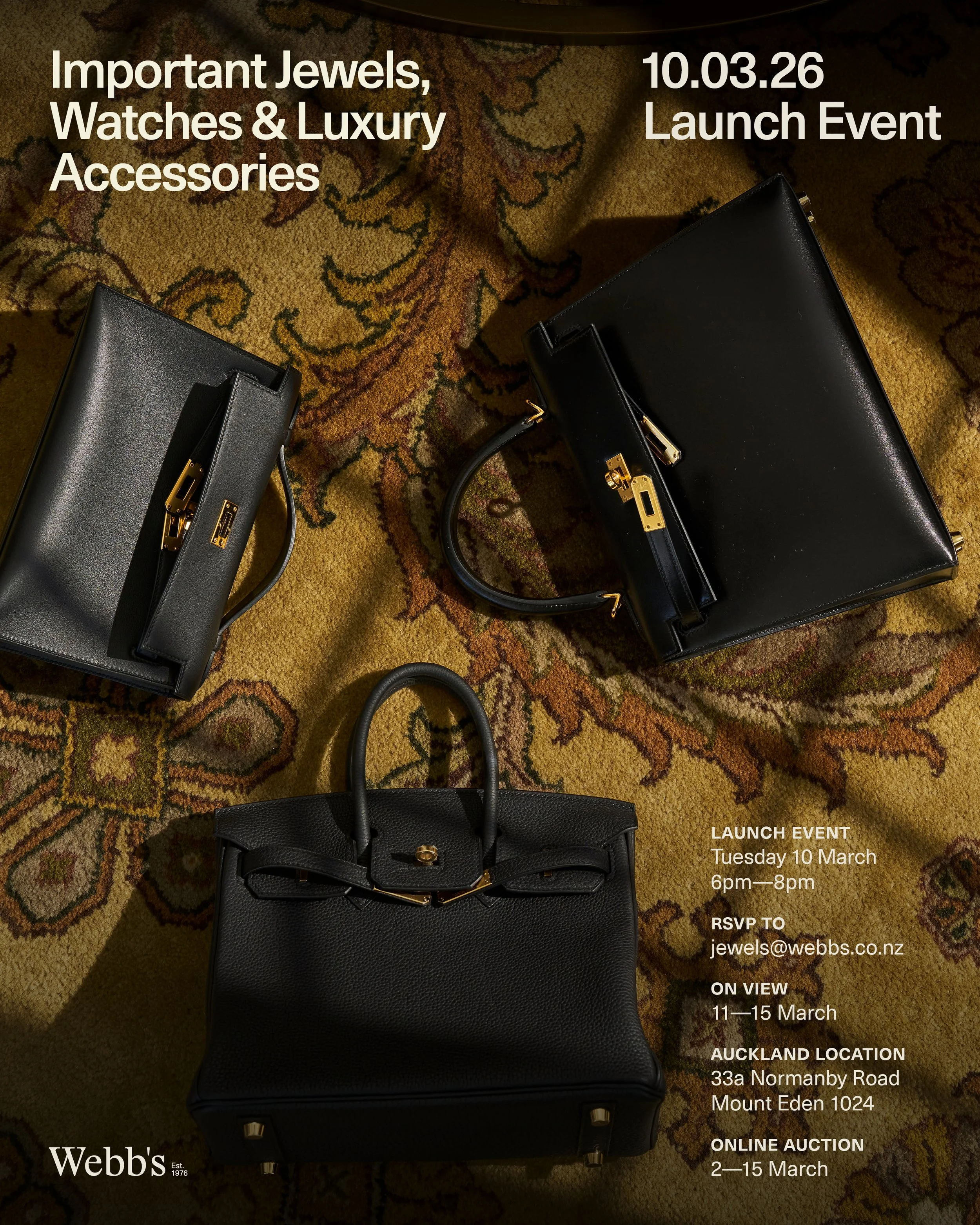 10.03.26 — Important Jewels, Watches and Luxury Accessories, Auckland Launch