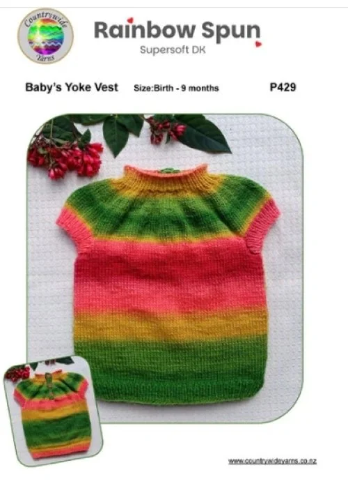 Countrywide Yarns Rainbow Spun DK Baby's Yoke Vest