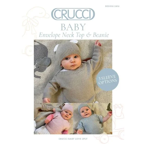 Crucci Baby Envelope Neck Top & Beanie