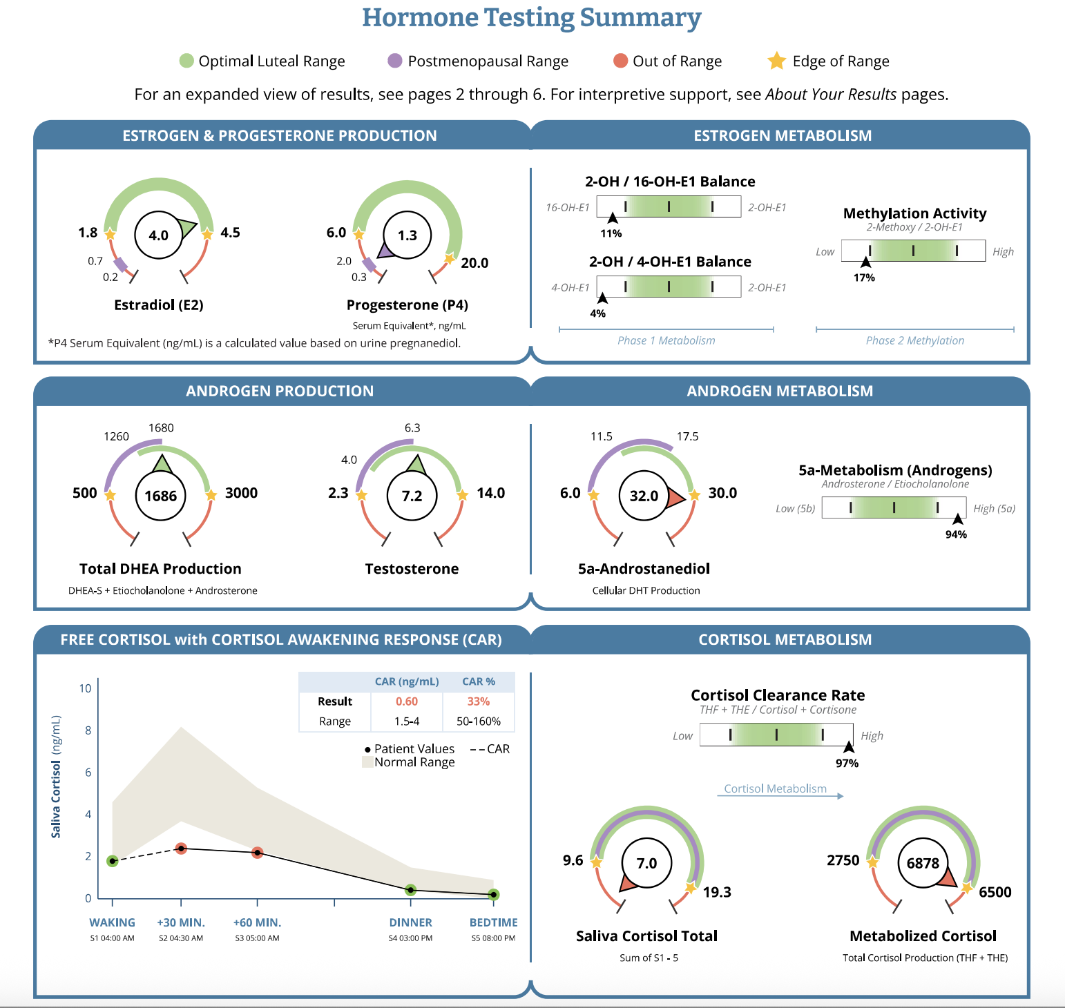 DUTCH Test Results for a client with fertility troubles, Acne and PMS, done by Kristy Jordan Registered Nutritionist in Wanaka New Zealand