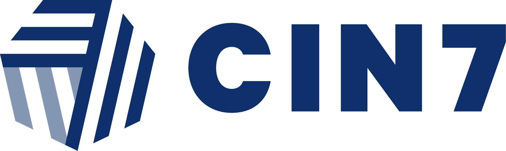 Cin7 logo displayed inside a blue graphic bubble alongside other integrated software logos.