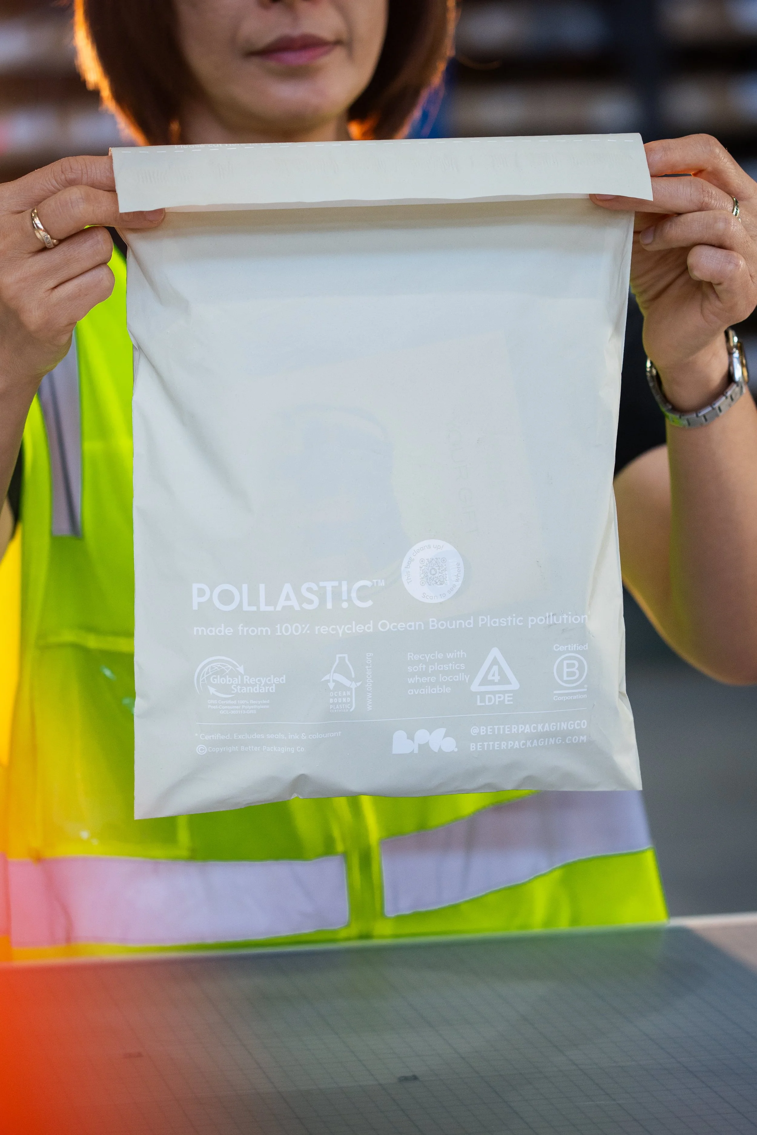 packaging products in sustainable satchels from better packaging co.