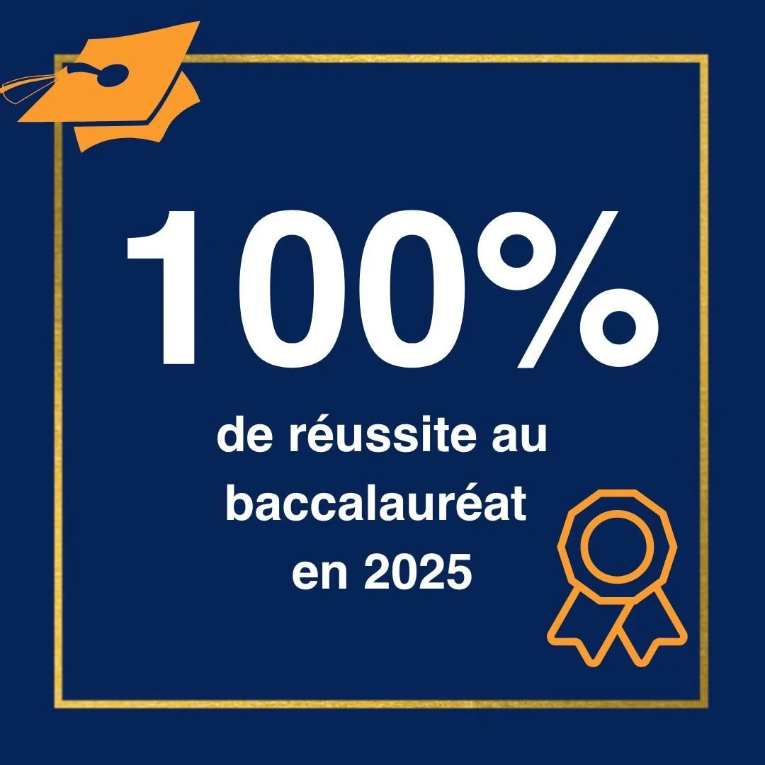 100 % de r&eacute;ussite au baccalaur&eacute;at - session 2025 ! 🎉

Une belle ann&eacute;e scolaire, couronn&eacute;e par le succ&egrave;s et la r&eacute;ussite de nos &eacute;l&egrave;ves de Terminale, s'ach&egrave;ve enfin. F&eacute;licitations 🍾