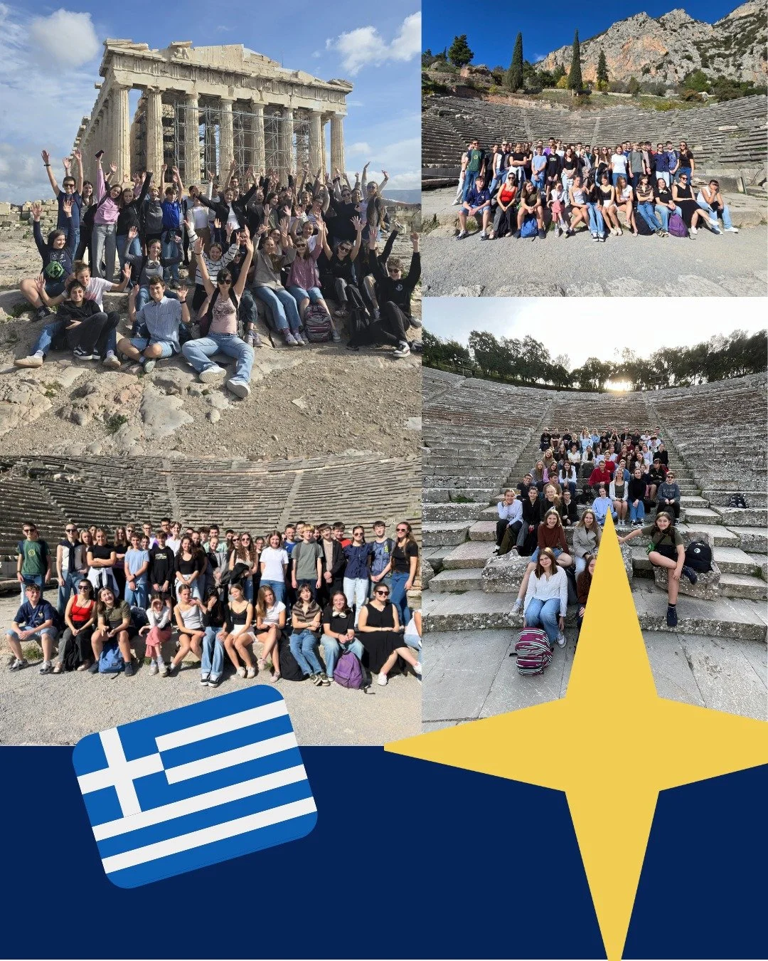 Du 17 au 21 novembre, 52 &eacute;l&egrave;ves latinistes, de la 4e &agrave; la Terminale, ont d&eacute;couvert les joyaux de la Gr&egrave;ce antique lors d'un s&eacute;jour itin&eacute;rant &agrave; travers les r&eacute;gions de l'attique et de l'Arg