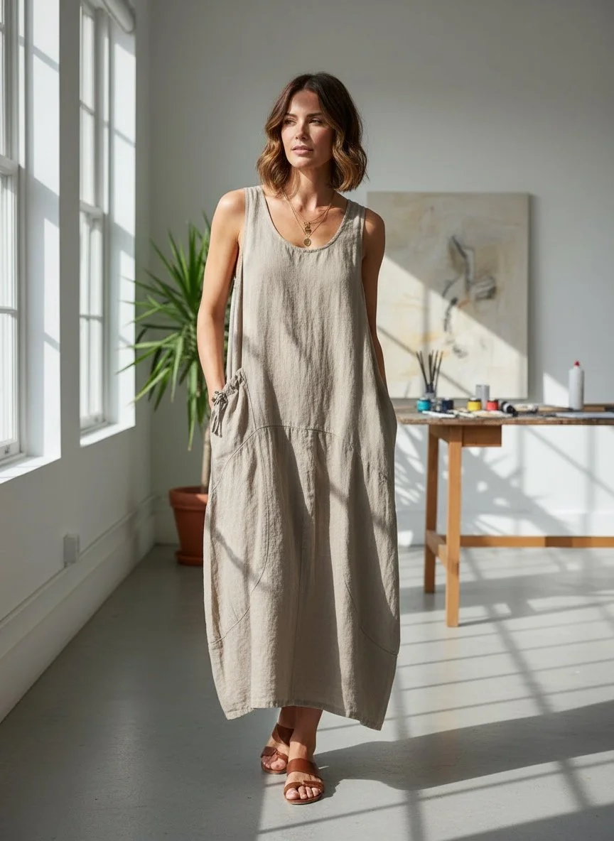 Linen Sleeveless Dress