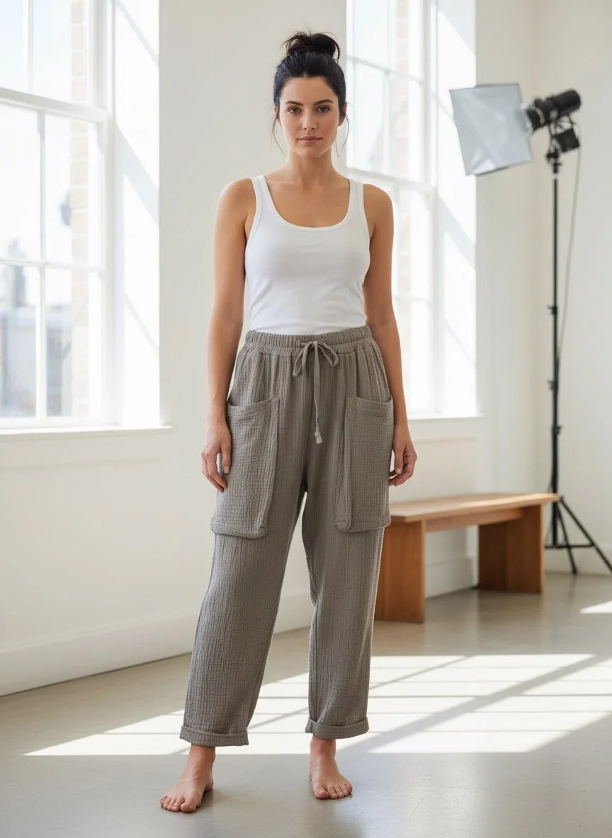 Waffle Wide Leg Trouser
