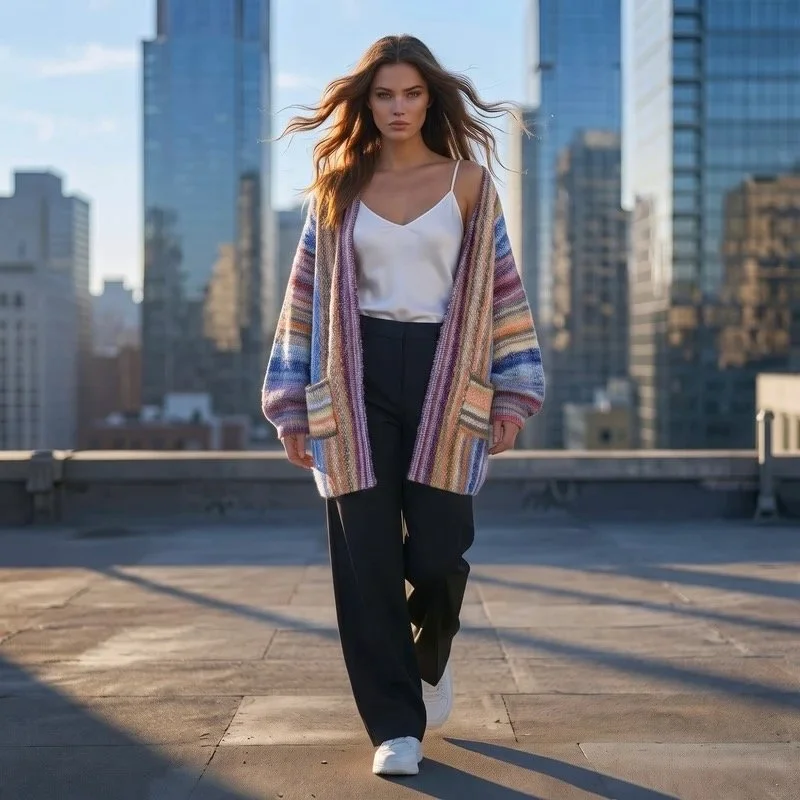Slouchy Stripe Cardigan