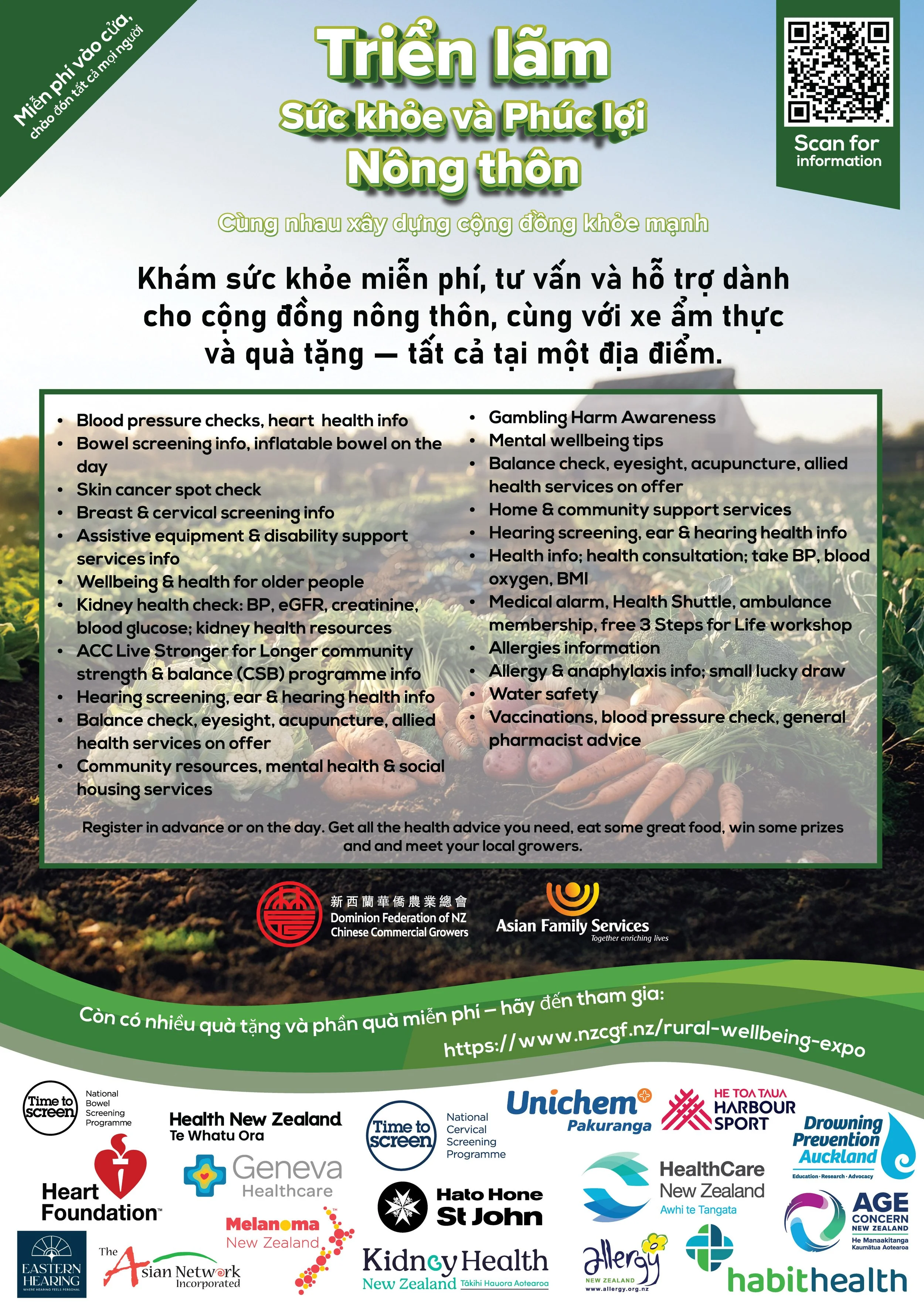 Growers, families, and health professionals connecting at the Rural Wellbeing Expo New Zealand.