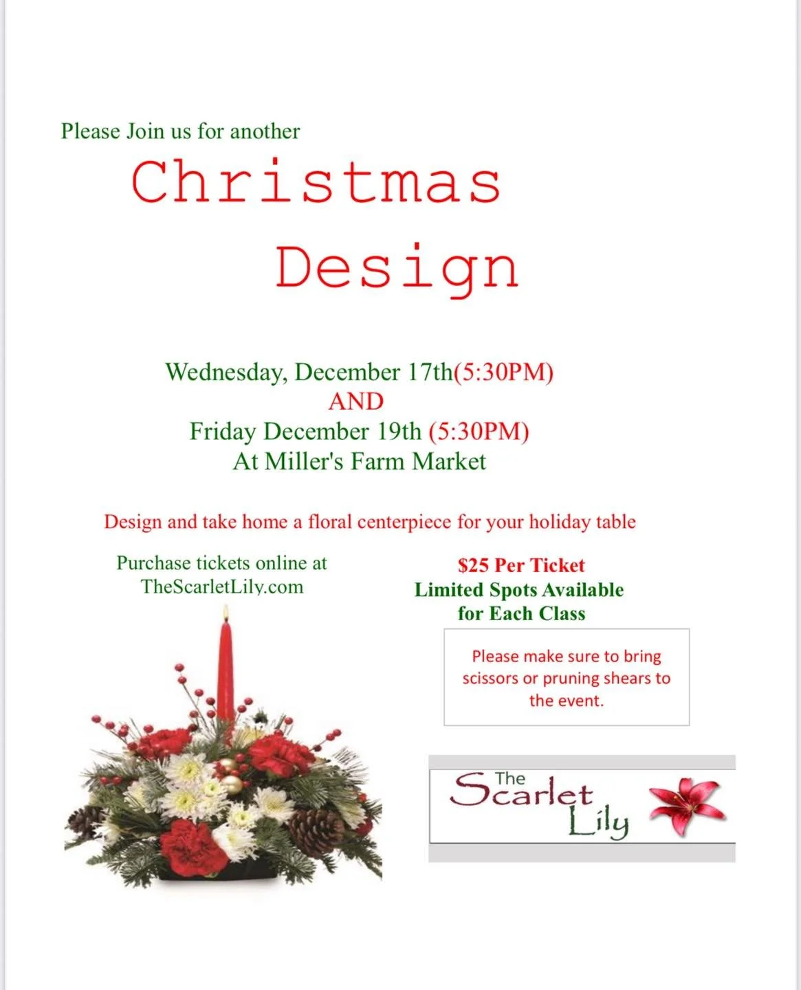 Christmas Holiday classes are now available on our website. Check it out and be sure to grab your ticket before they are gone!