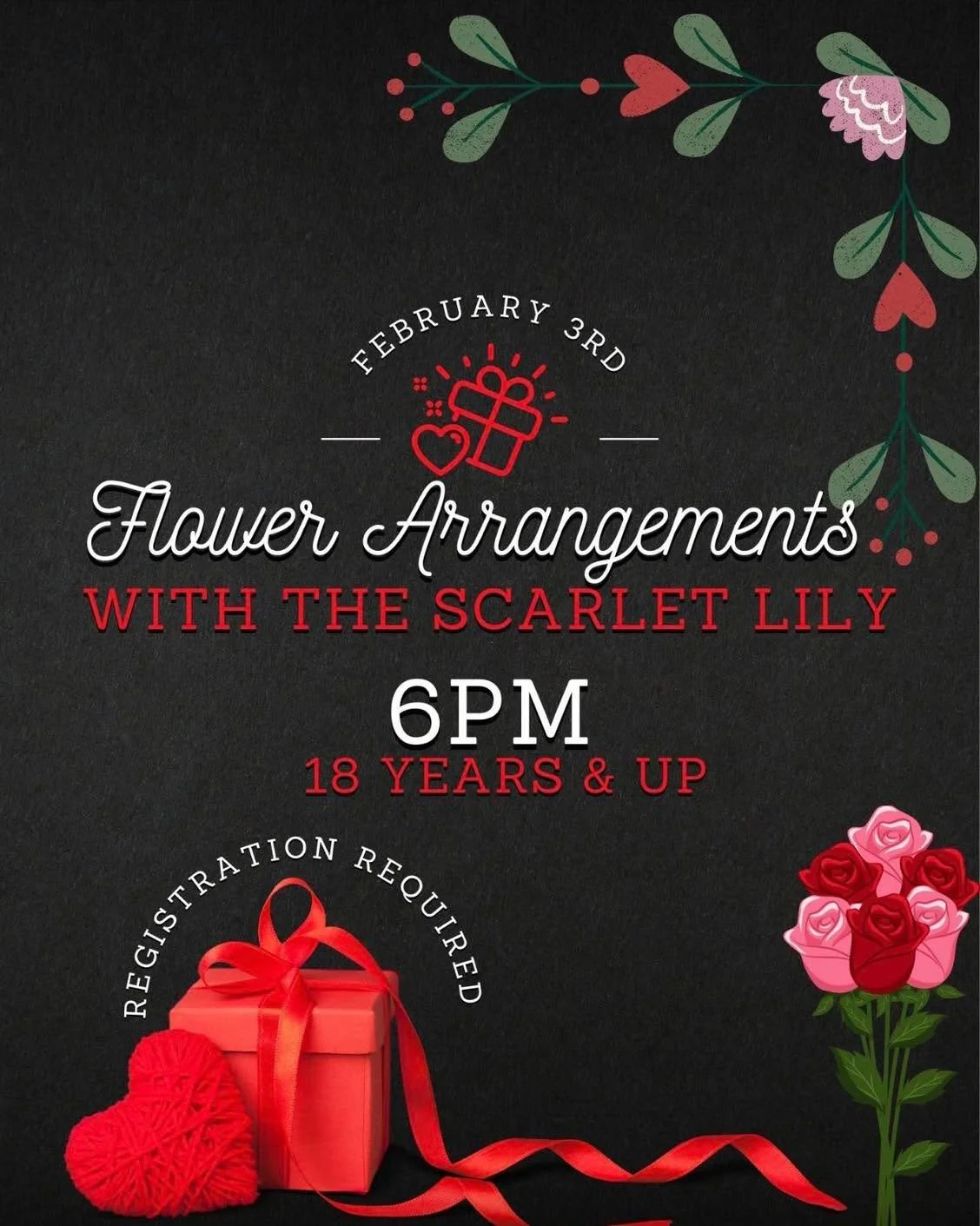 The Olean public library is offering a centerpiece class this Tuesday night. Free admission for the first 20 to register. Call the Olean library to make your reservations!