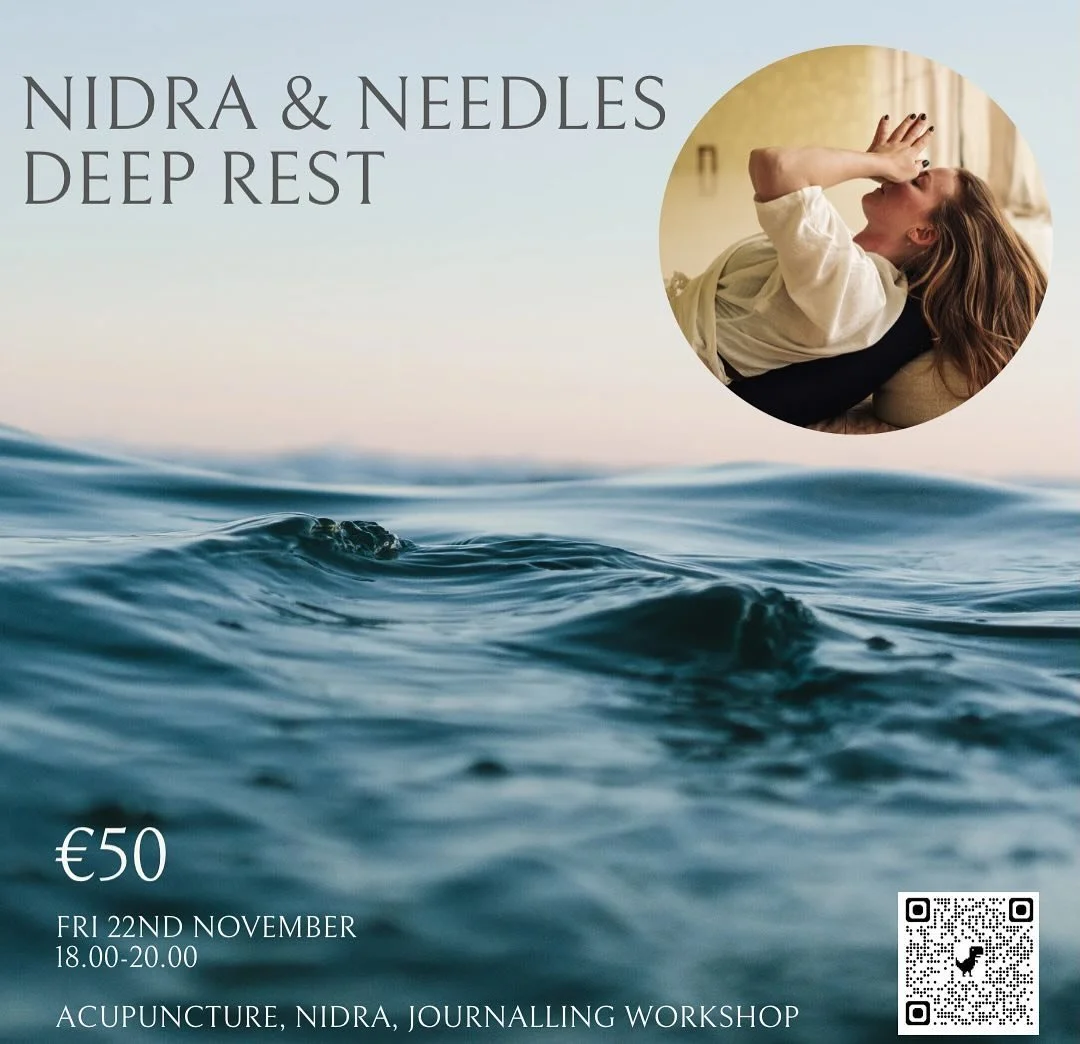 Join me in 3 weeks time for Nidra &amp; Needles, the ultimate transition to winter. An acupuncture protocol to calm the mind and nourish your energy, a guided nidra practice to really support the theme of winter nourishment. Closing the workshop we&r