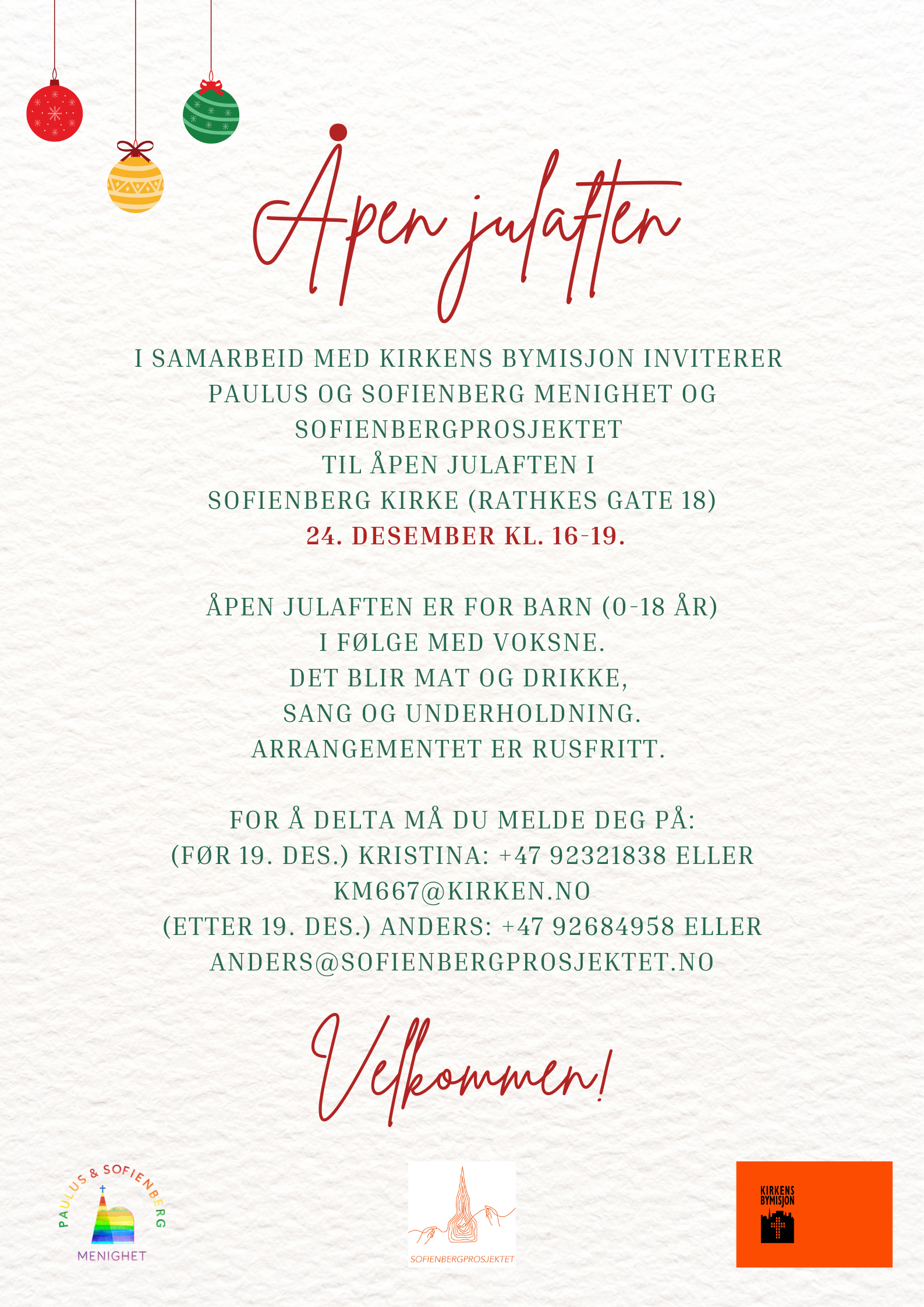 Åpen julaften!