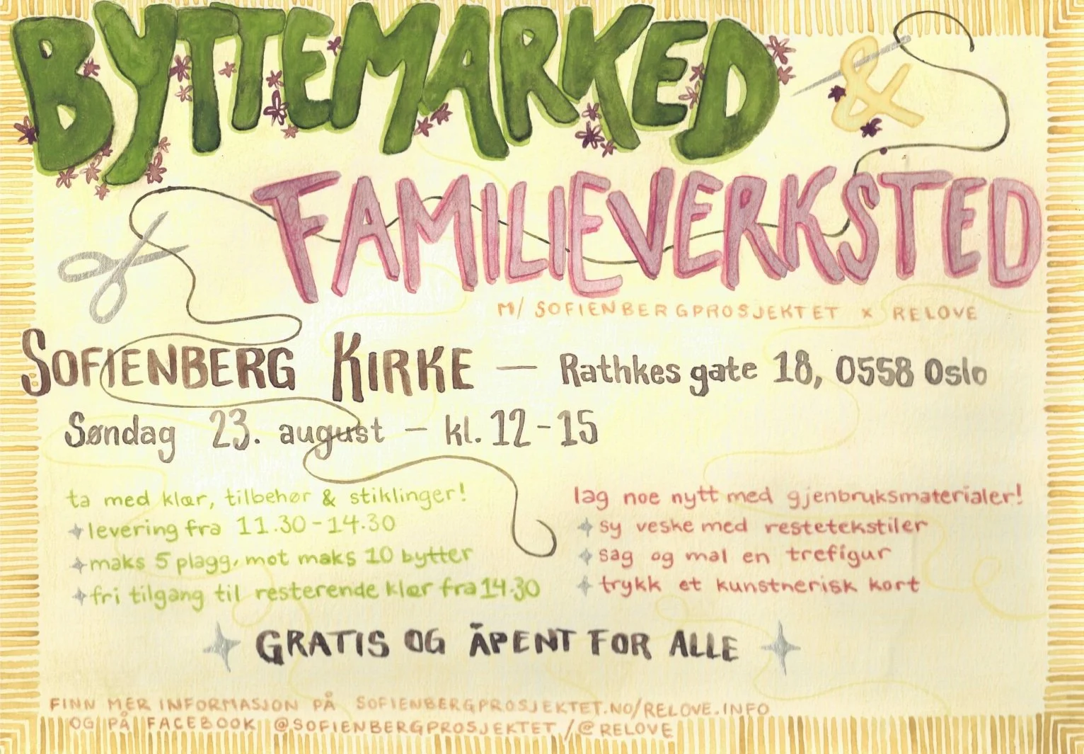 ÅPEN SØNDAG: Byttemarked og RELOVE Familieverksted