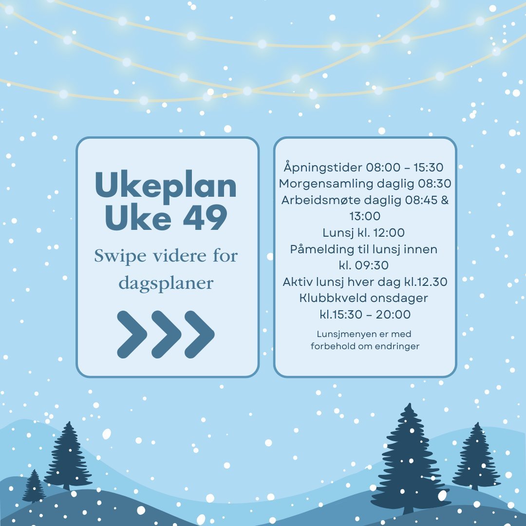 Velkommen til en ny uke p&aring; Fontenehuset H&oslash;nefoss. Fint &aring; minne hverandre p&aring; at mandag 1.12. er det r&oslash;ykvarslerdagen. Vi er s&aring; heldige at forebyggende enhet til Ringerike Brann og redning kommer p&aring; bes&oslas