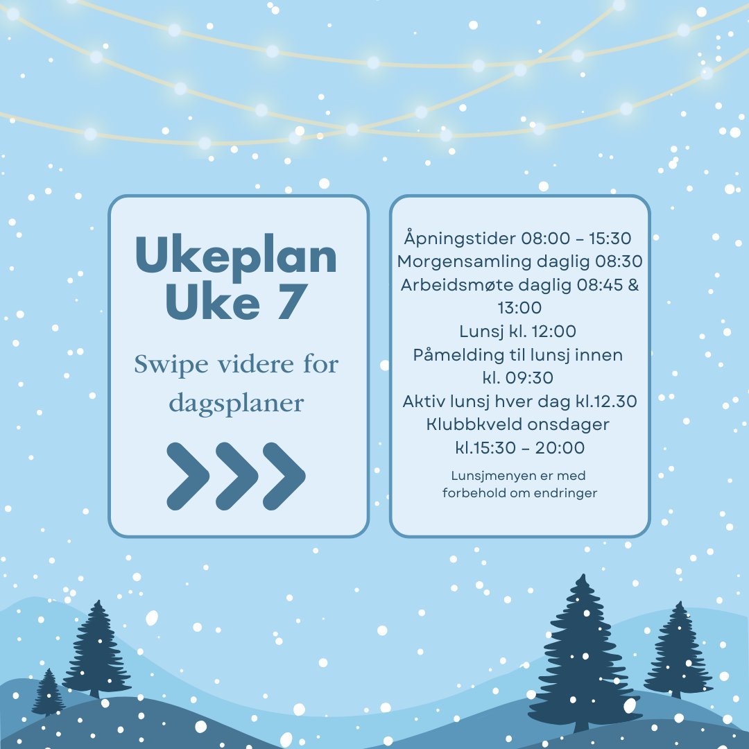 Velkommen til ny uke p&aring; Fontenehuset H&oslash;nefoss 😊