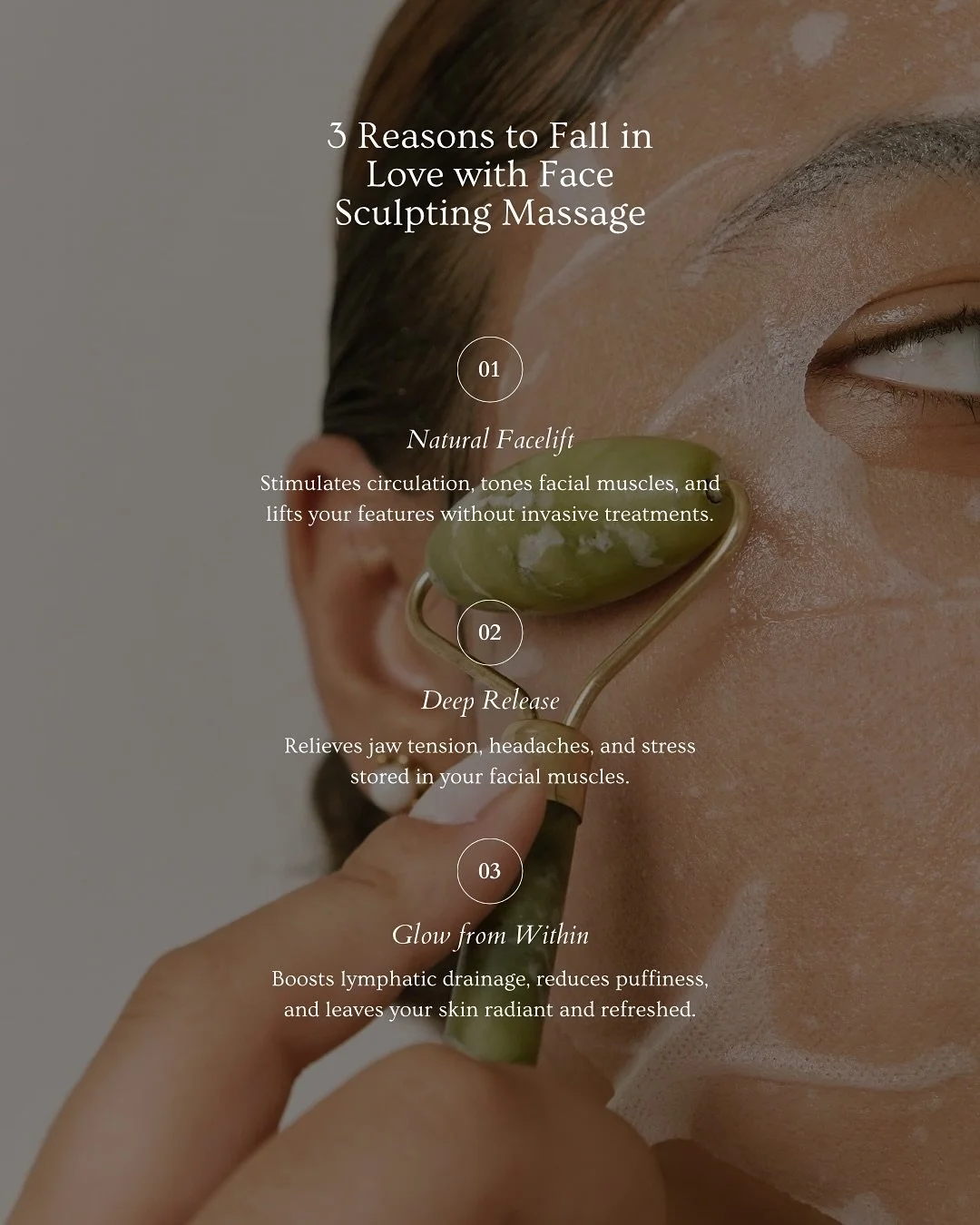 ✨ Glow from the inside out ✨
Face sculpting massage is more than a beauty ritual &ndash; it&rsquo;s a way to release tension, support your skin&rsquo;s natural rhythm, and reveal radiance from within. 🌿💆&zwj;♀️

With gentle movements, circulation i