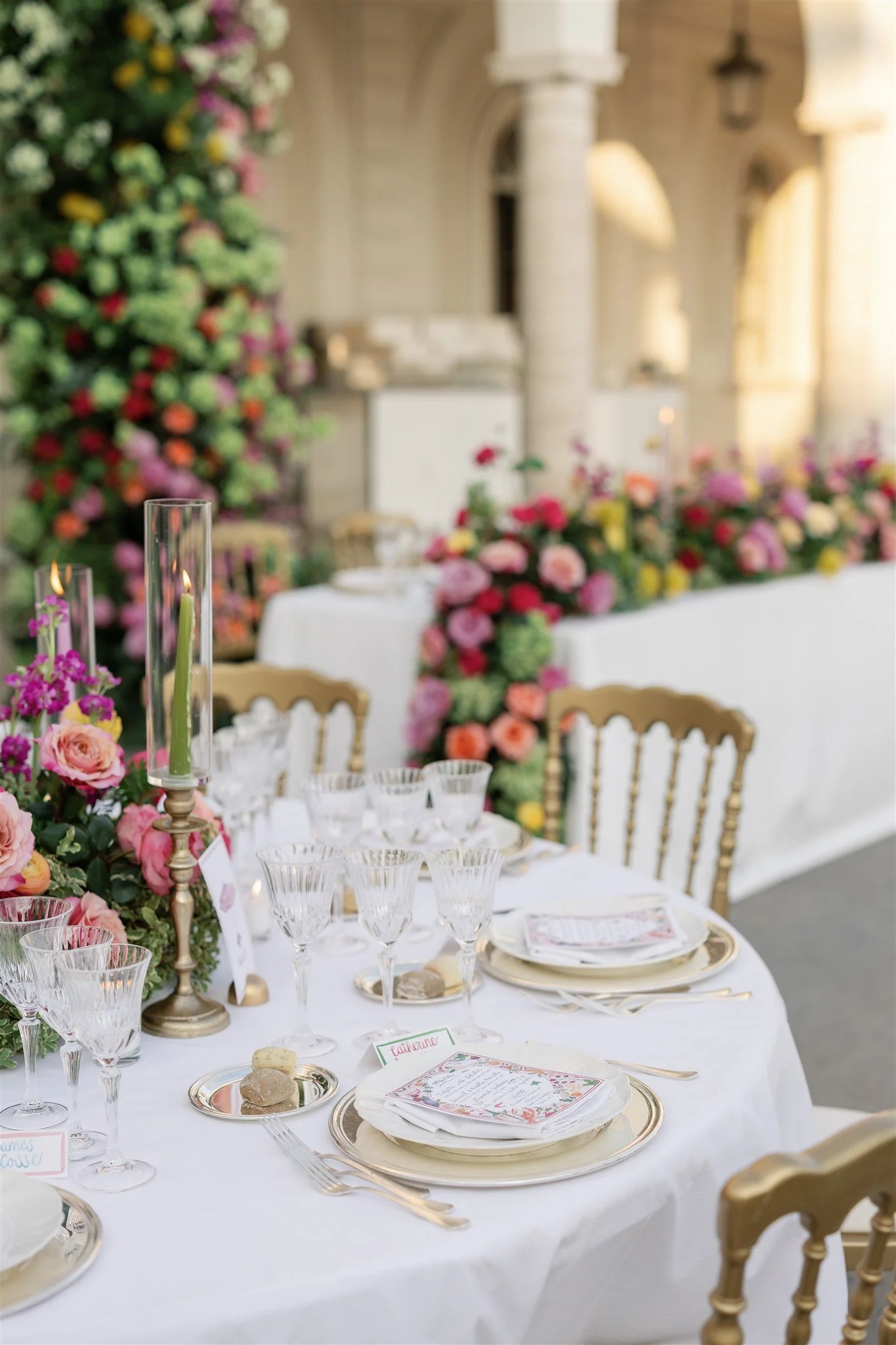Rome wedding table settings