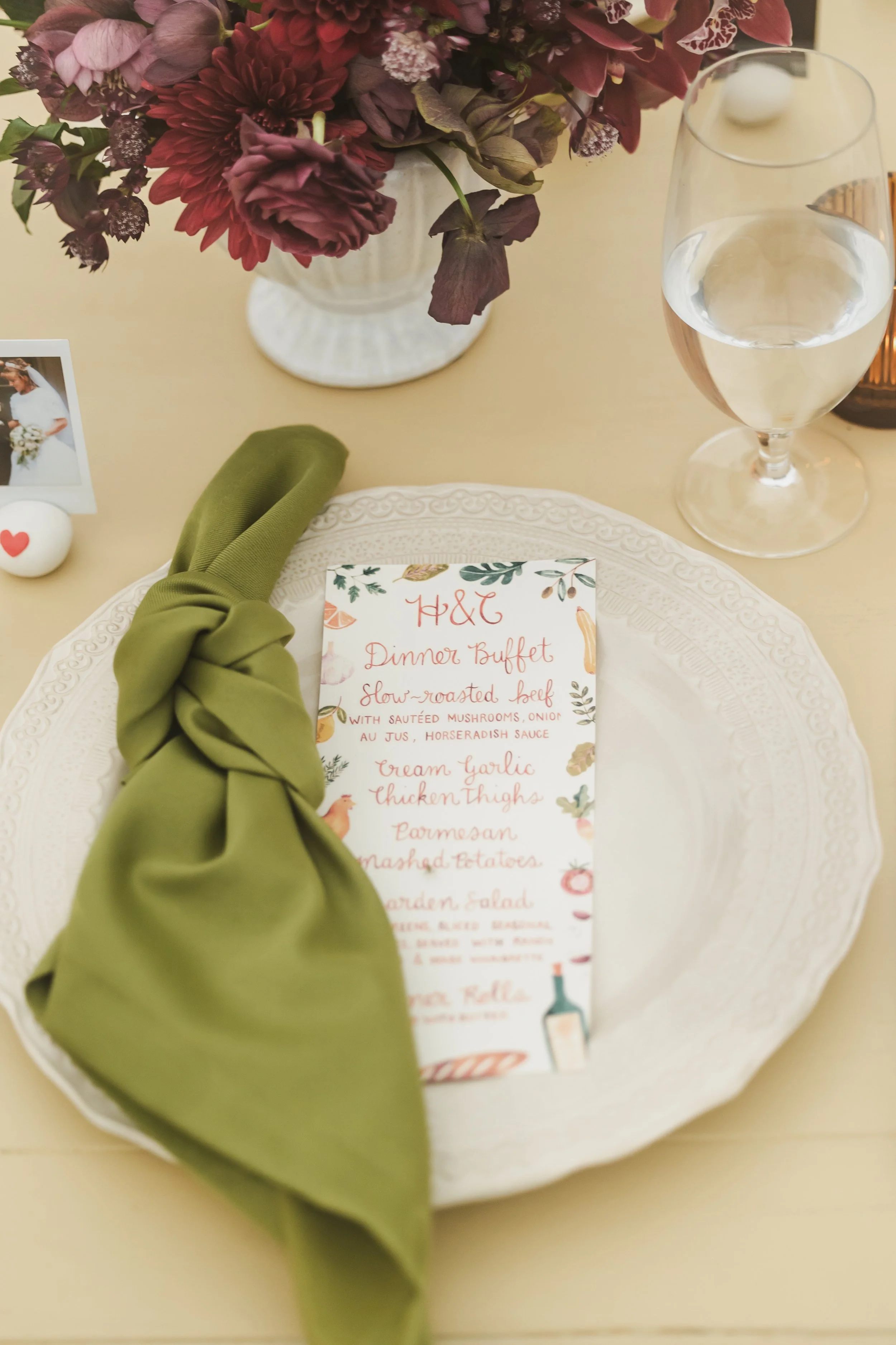 custom illustrated wedding stationery menu