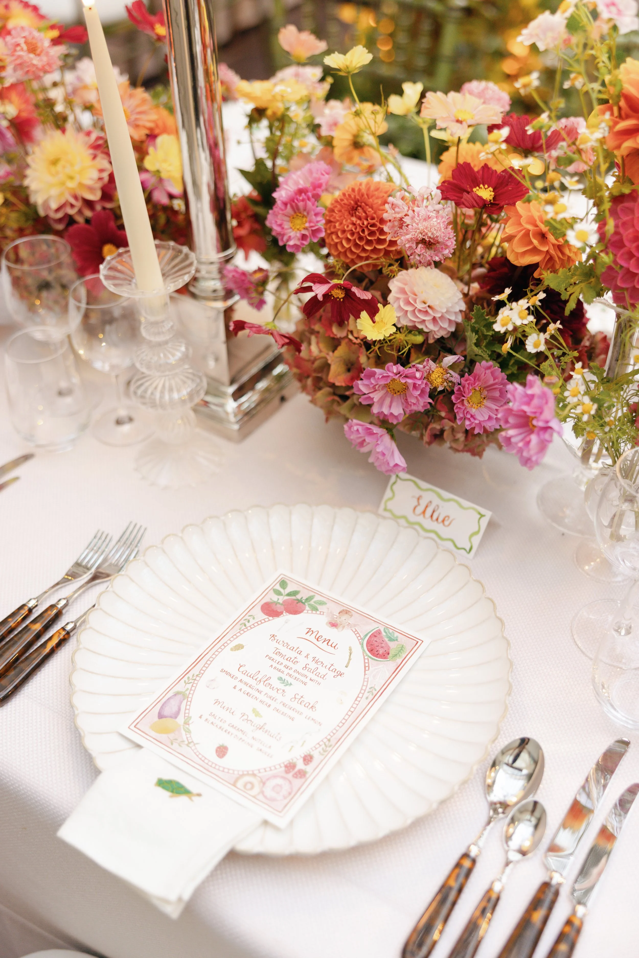 custom illustrated wedding stationery menu