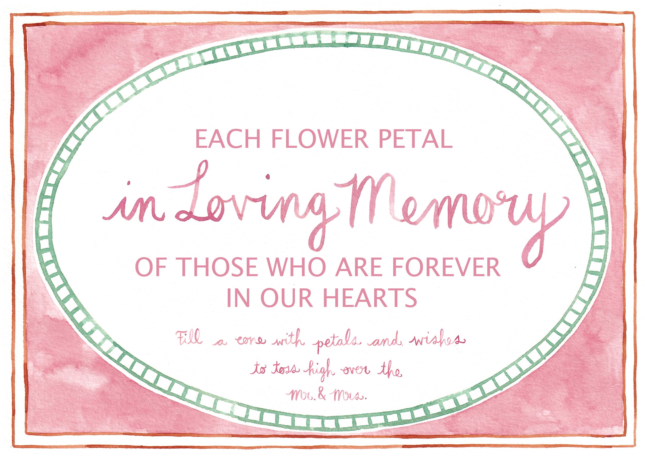 wedding petal bar sign template