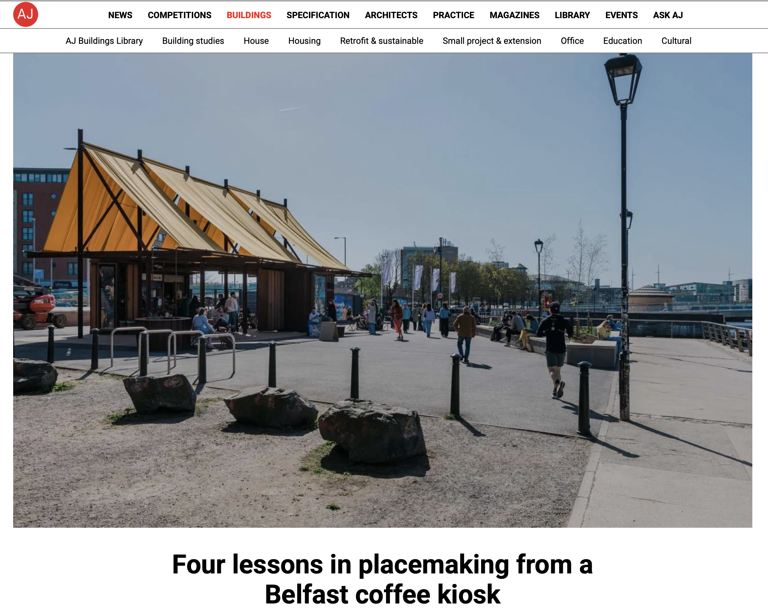 The Architects’ Journal Feature: Four Lessons in Placemaking from a Belfast Coffee Kiosk