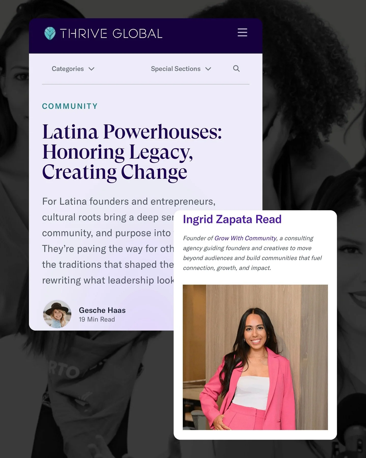 Thank you so much for including me @thrive @geschehaas @dreamersdoers along so many powerful Latinas like @thenicoleleon @gabrielafiorentino @livinlavitanova who are putting in the work to honor their legacy and create change! 👏👏👏👏
