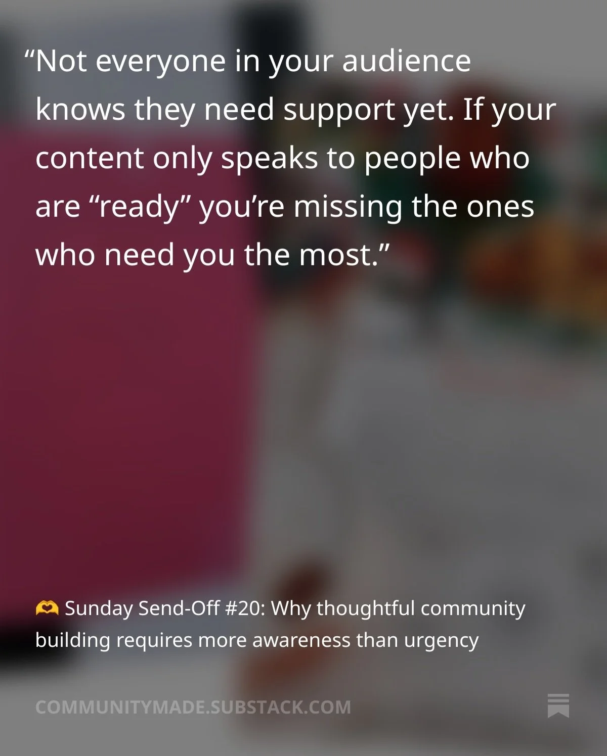 New on @communitymadebygwc! Go read &amp; sub @substack 🤓