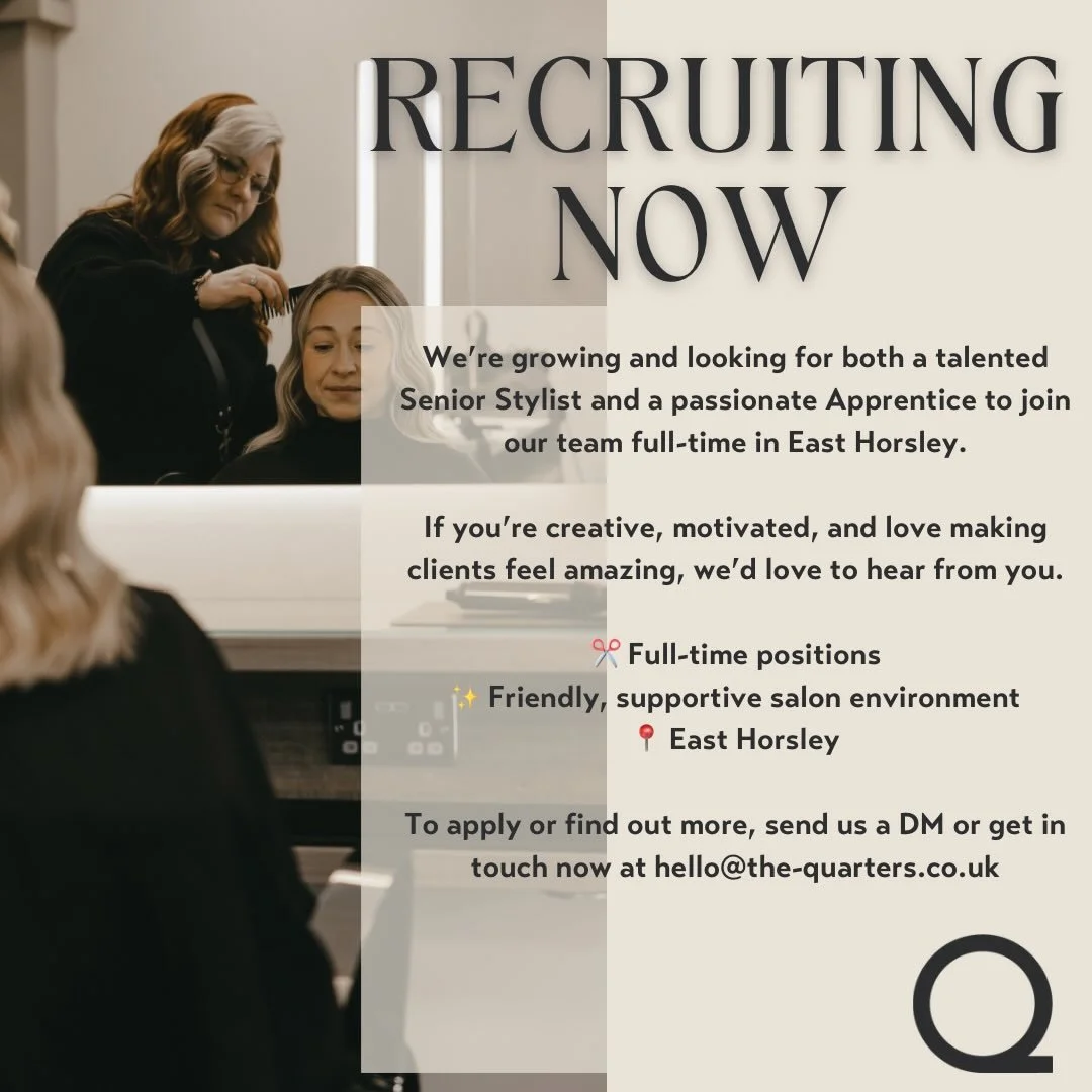 🚨 JOIN OUR TEAM 🚨

We&rsquo;re looking for a Full-Time Senior Stylist and a Full-Time Apprentice to join our busy salon in East Horsley.

Ready for your next chapter in hair? We&rsquo;d love to hear from you ✨

📩 DM us to apply.

#HairJobs #EastHo