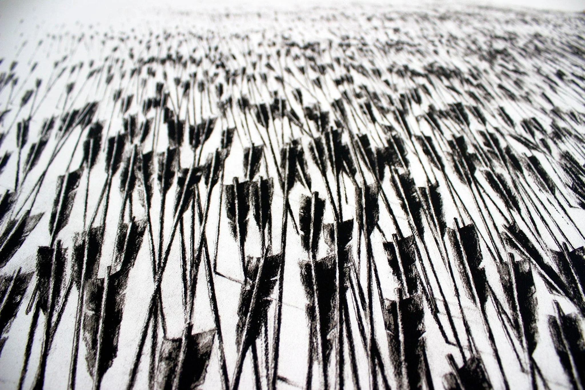 The majority of Pejac&rsquo;s Limited Editions have been realized using two techniques: Screen printing and Photopolymer. 
Screen printing consists of using of a mesh screen onto which a stencil is applied. Ink is forced through the open areas of the