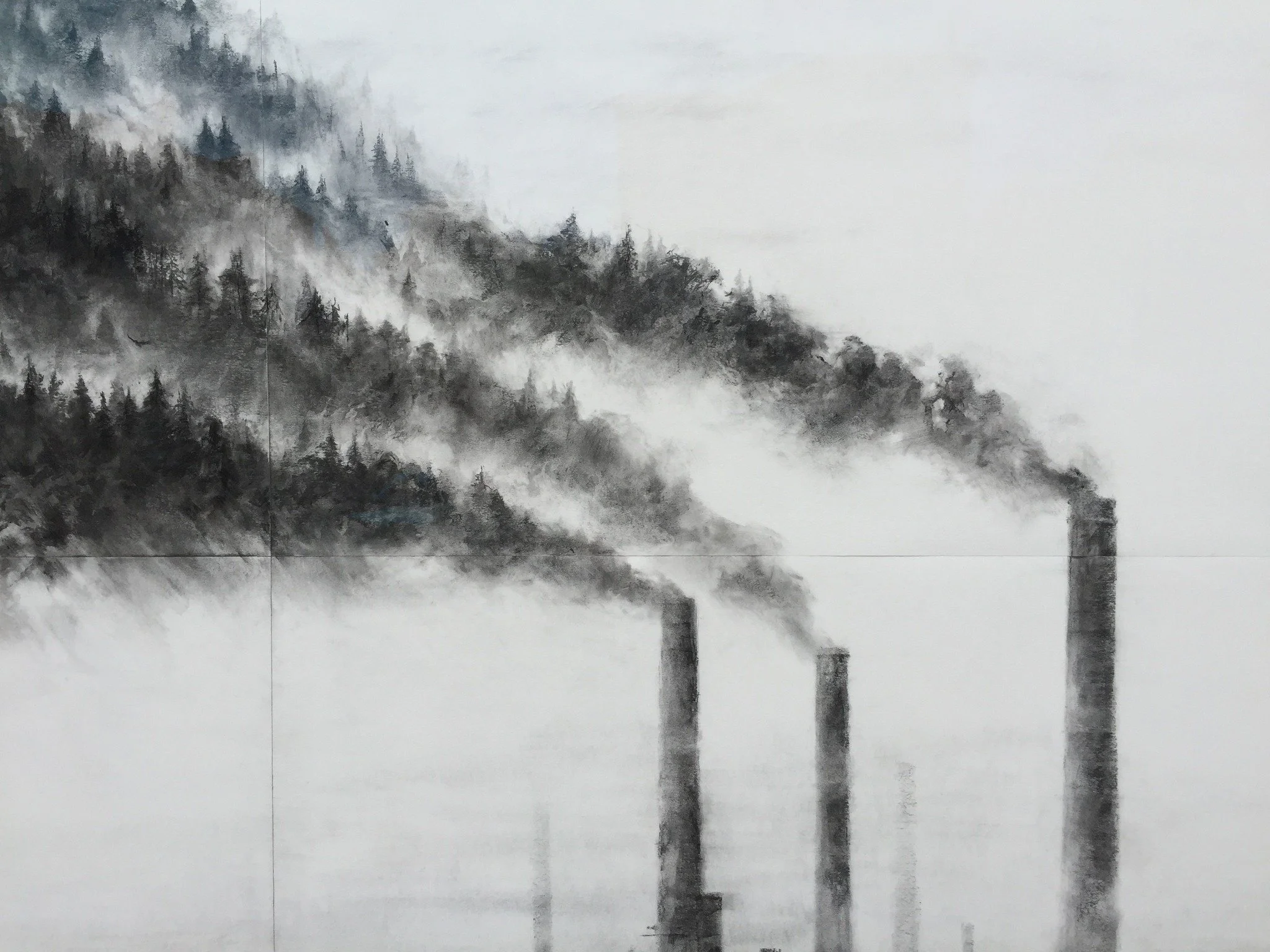 This artwork &ldquo;A Forest&rdquo;, was the inspiration for the Venice exhibition name. Executed in charcoal on paper, the drawing reflects Pejac&rsquo;s signature approach: minimal intervention, maximum meaning.

At first glance, rising smoke from 