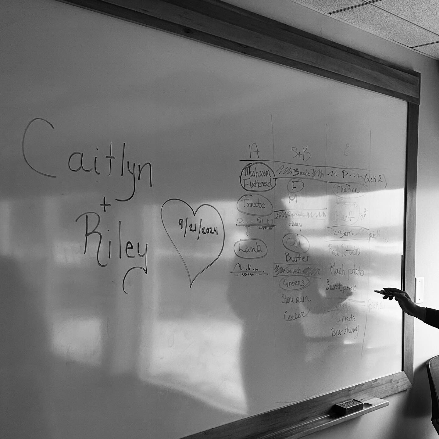 We take wedding menu tastings whiteboard serious around here 🤤