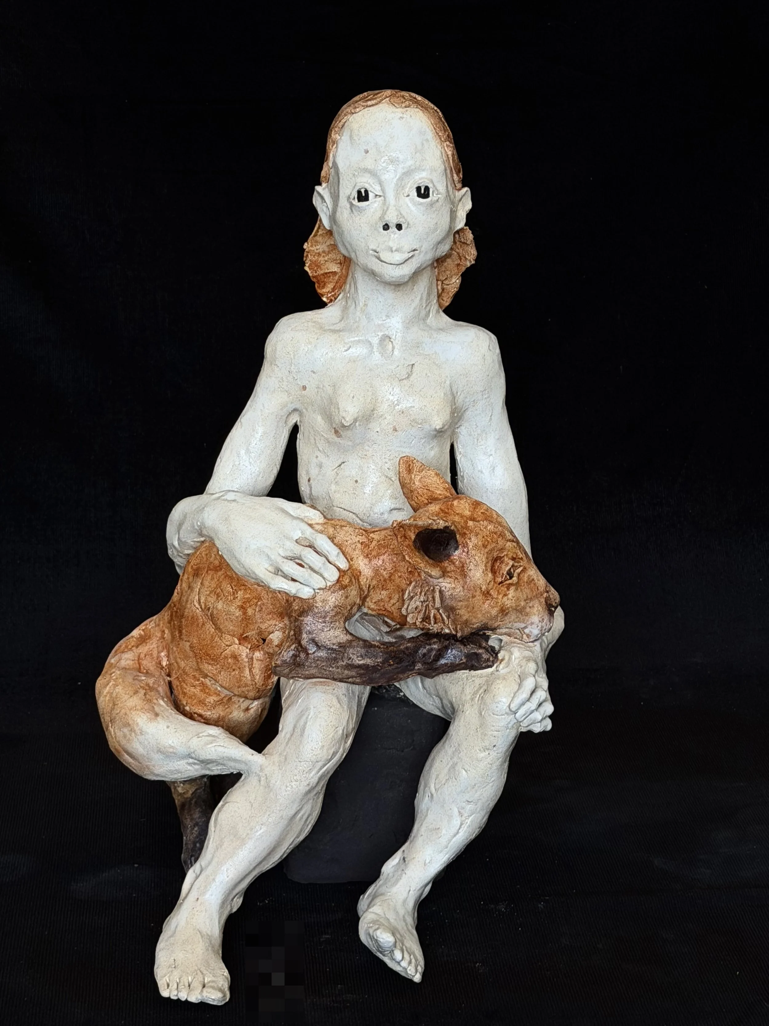 Mergina ir lapė: femme et le renard 56HX36lX35pcm.jpeg