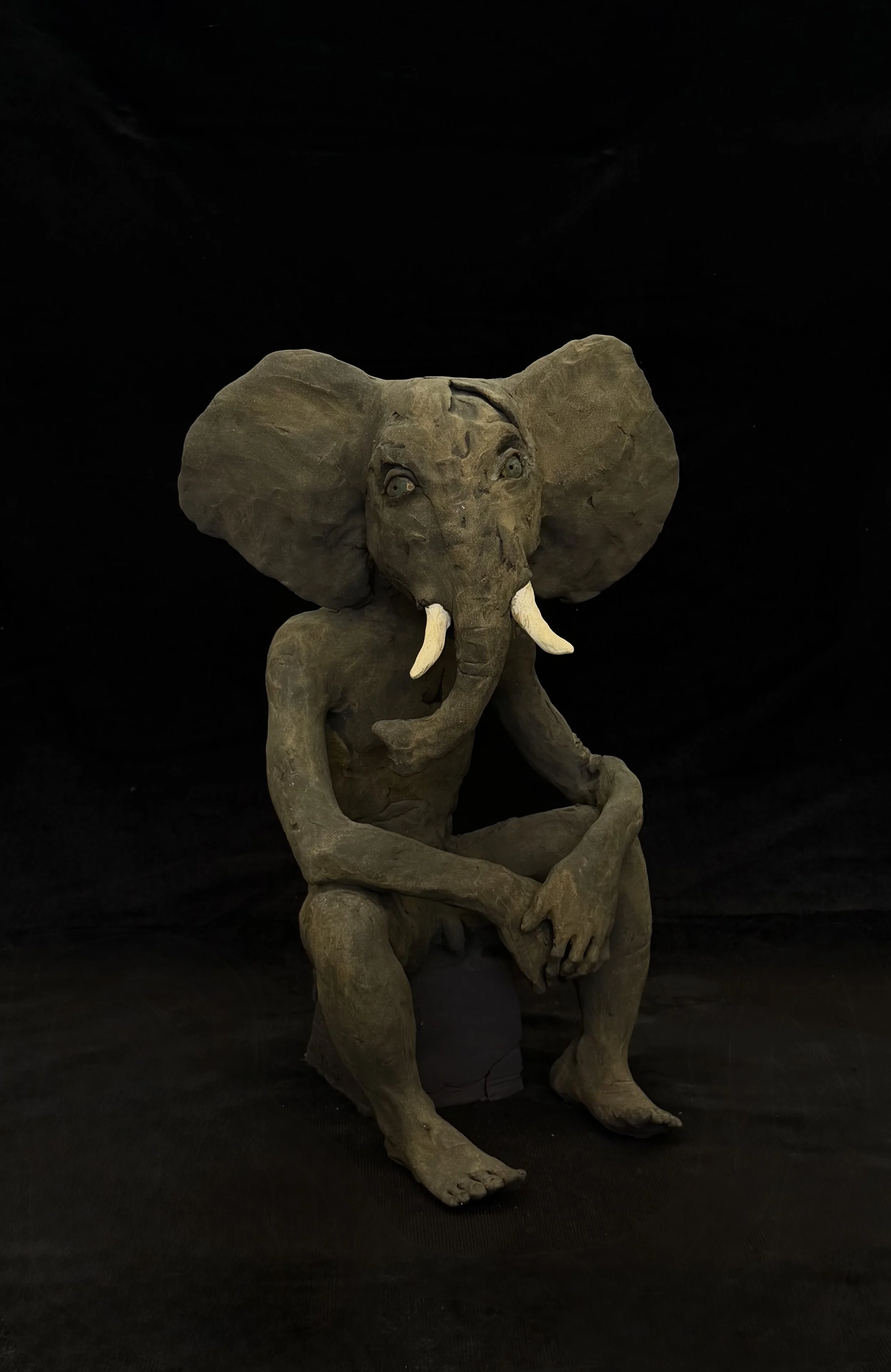Dramblio išmintis /Sagesse d'éléphant/ 55hX40lX30p cm akmens masė/grés émaillé 
