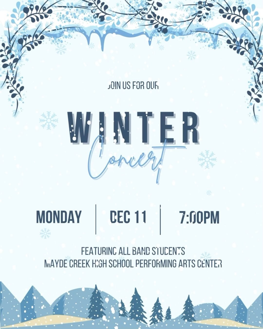 Join us December 11th for our annual winter concert!