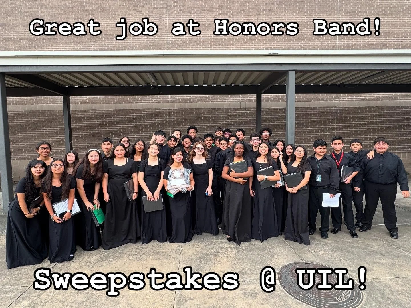 Huge congratulations to our Honors Band students for receiving a first division in both stage and sightreading at UIL contest. Their hard work and effort earned them a Sweepstakes!
We are super proud of these kids!